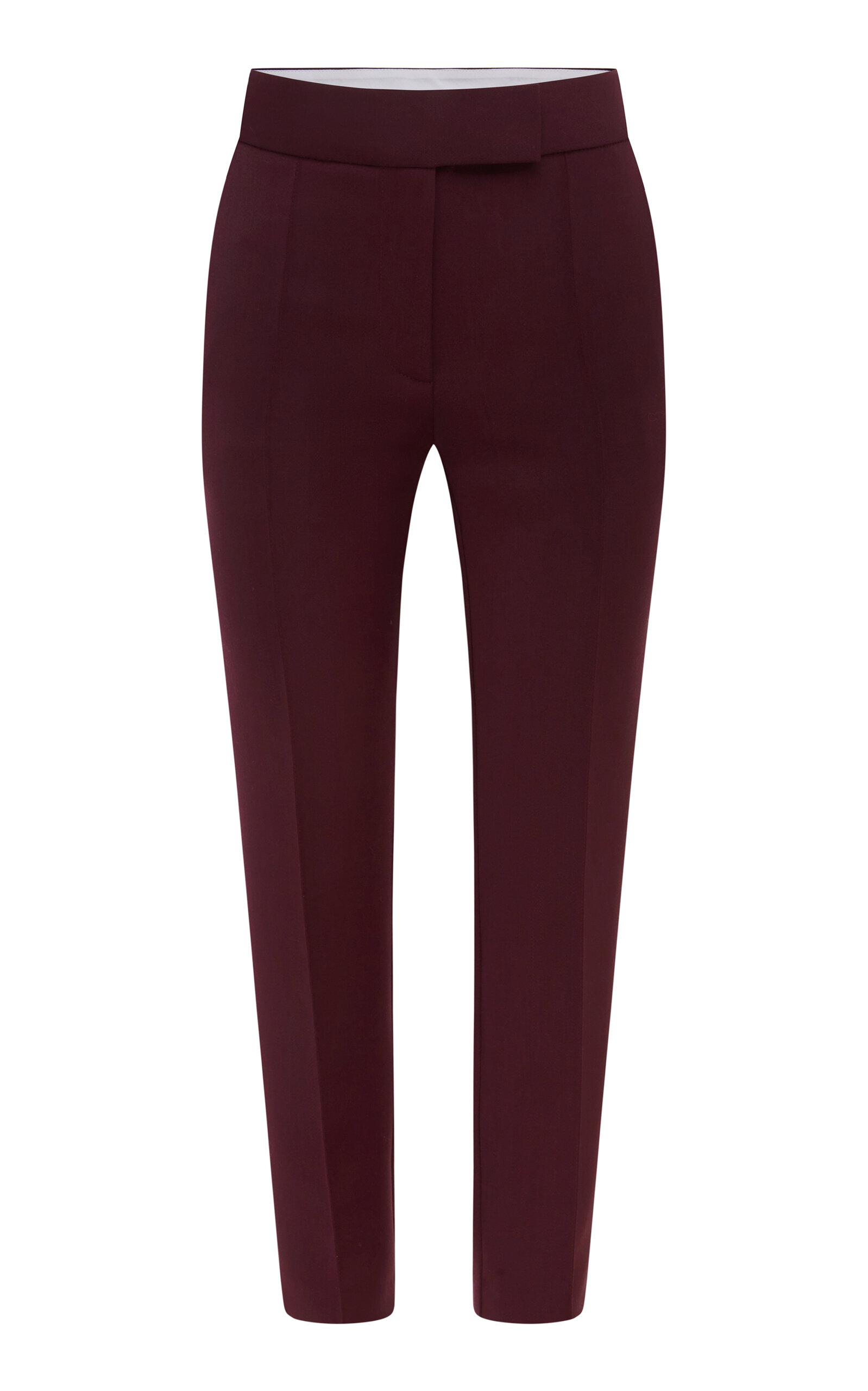 Cropped Wool Straight-Leg Pants