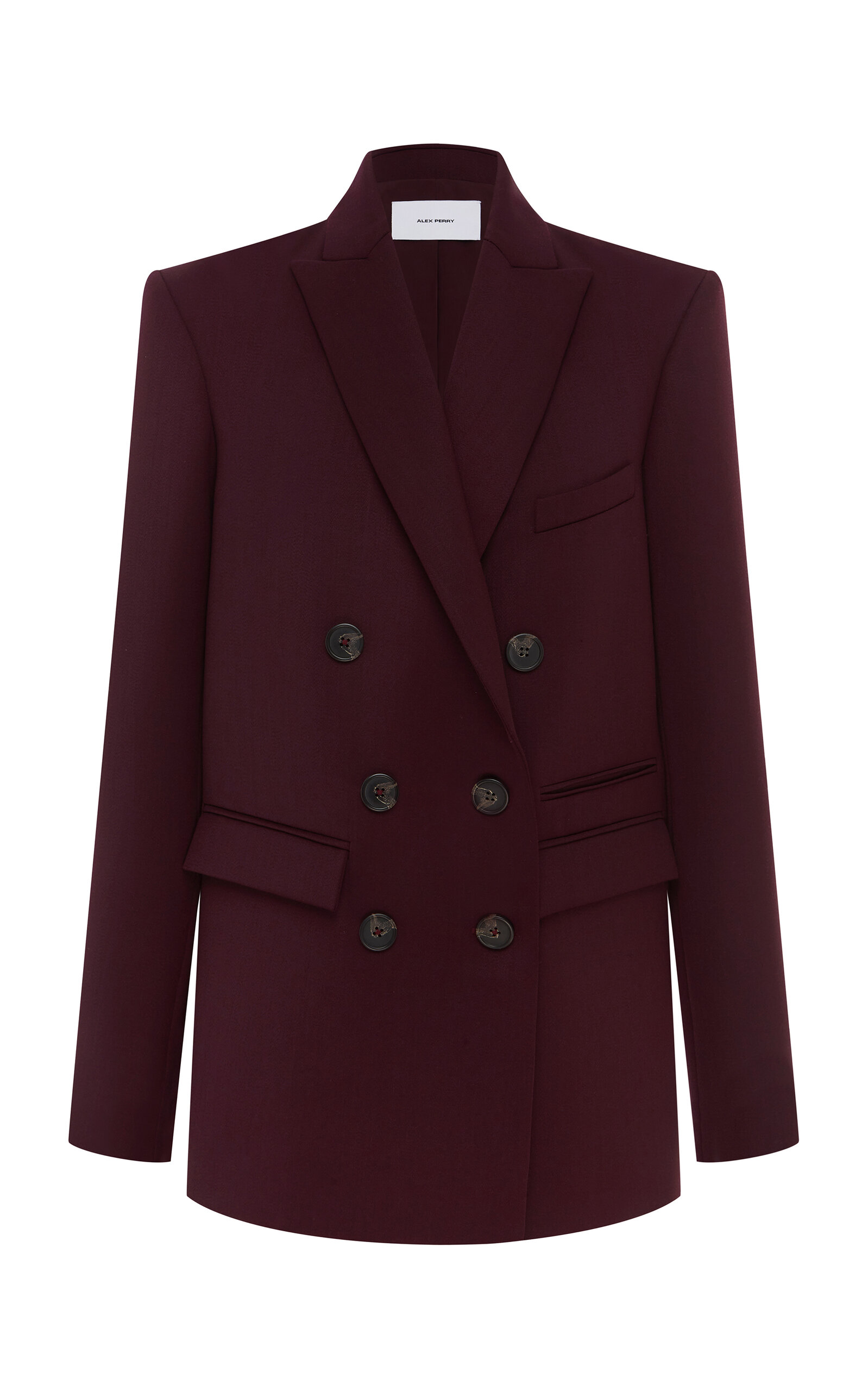 Alex Perry Oversized Wool Suiting Blazer In Burgundy