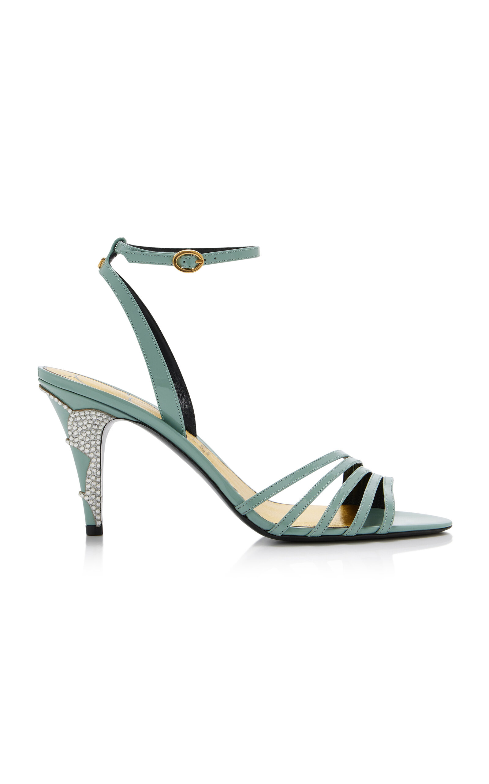 Shop Valentino Ladycrush Leather Sandals In Green