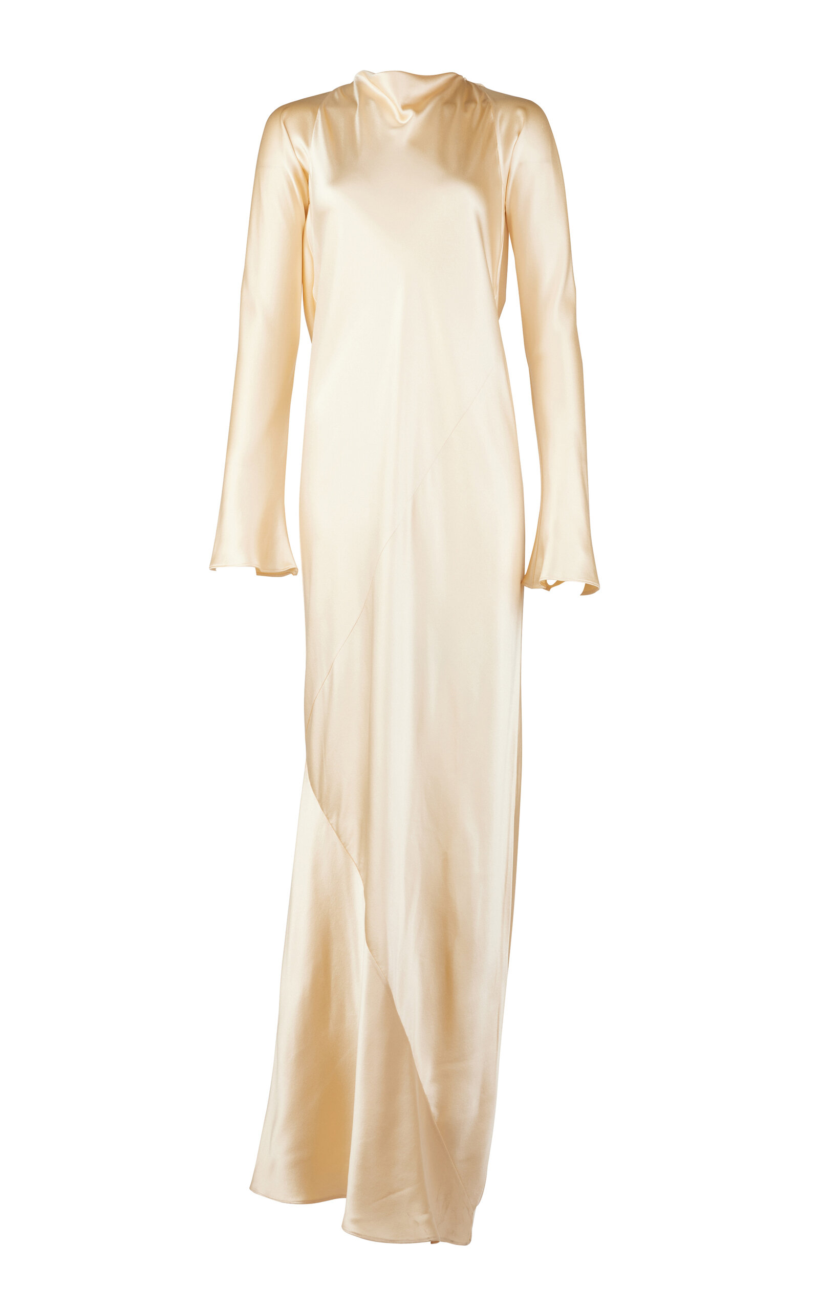 Francesca Miranda Women's Fenix Long-sleeve Silk Maxi Dress In Ivory