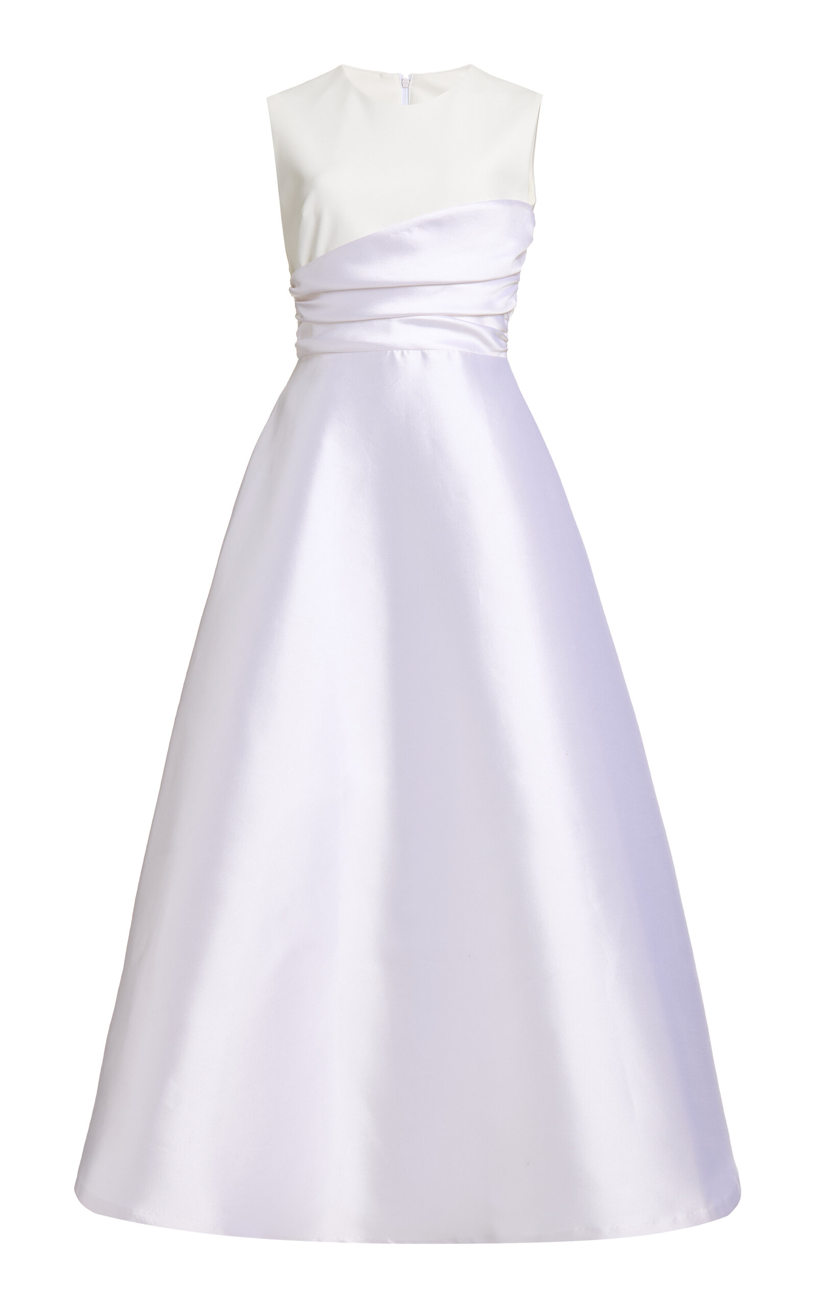 Greta Constantine Winta Satin A-line Gown - White
