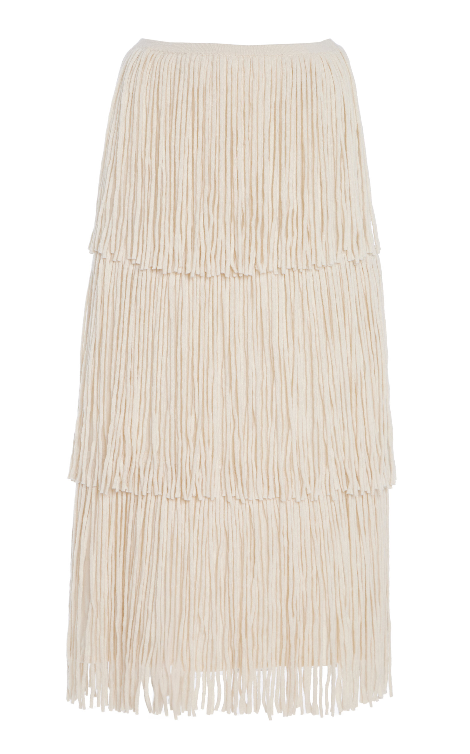 Isa Fringed Cashmere Maxi Skirt