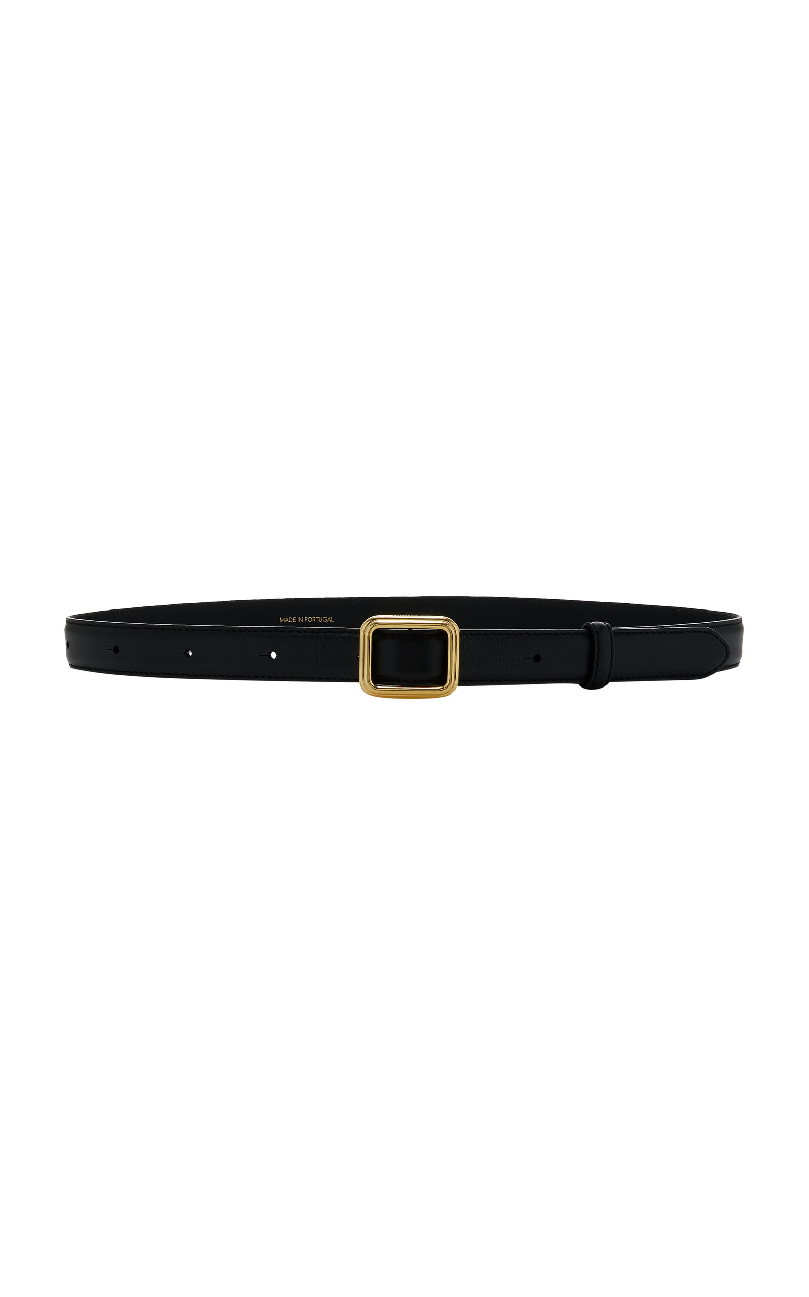 Lie Studio The Georgia Croc-effect Leather Belt In Black