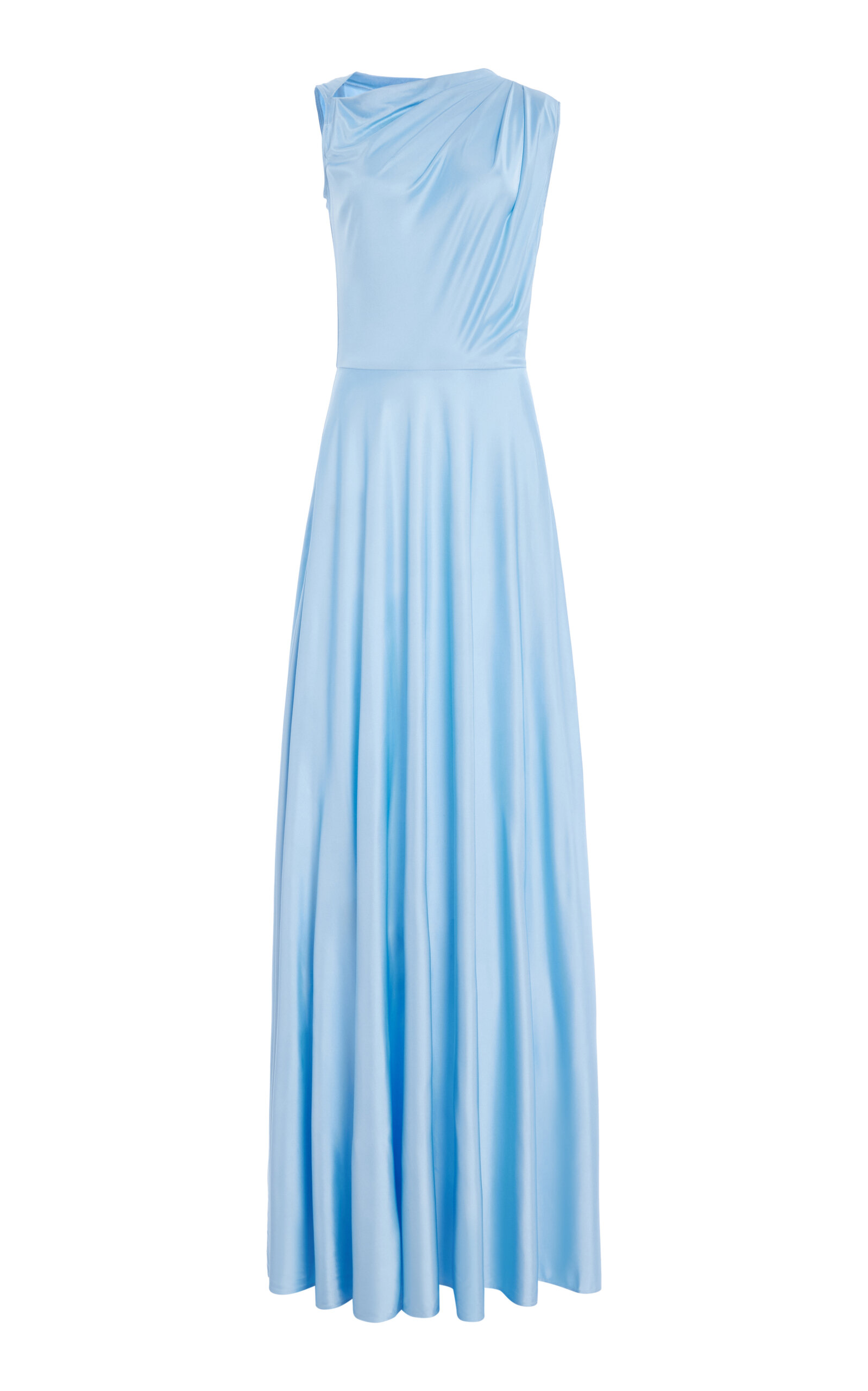 Shop Alejandra Alonso Rojas Jersey Gown In Light Blue