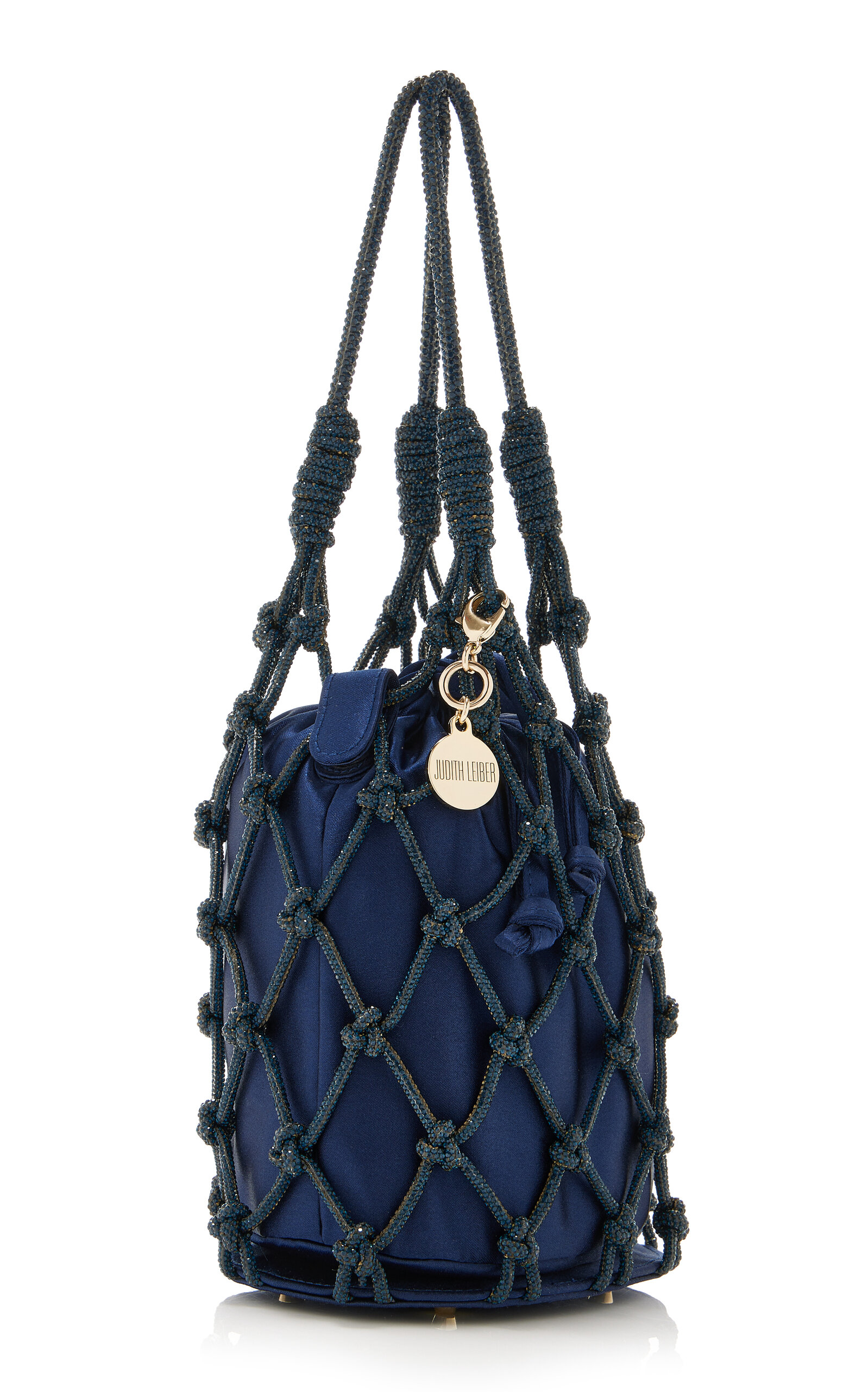 Judith Leiber Couture Crystal-Net Satin Mini Bag - Navy - OS
