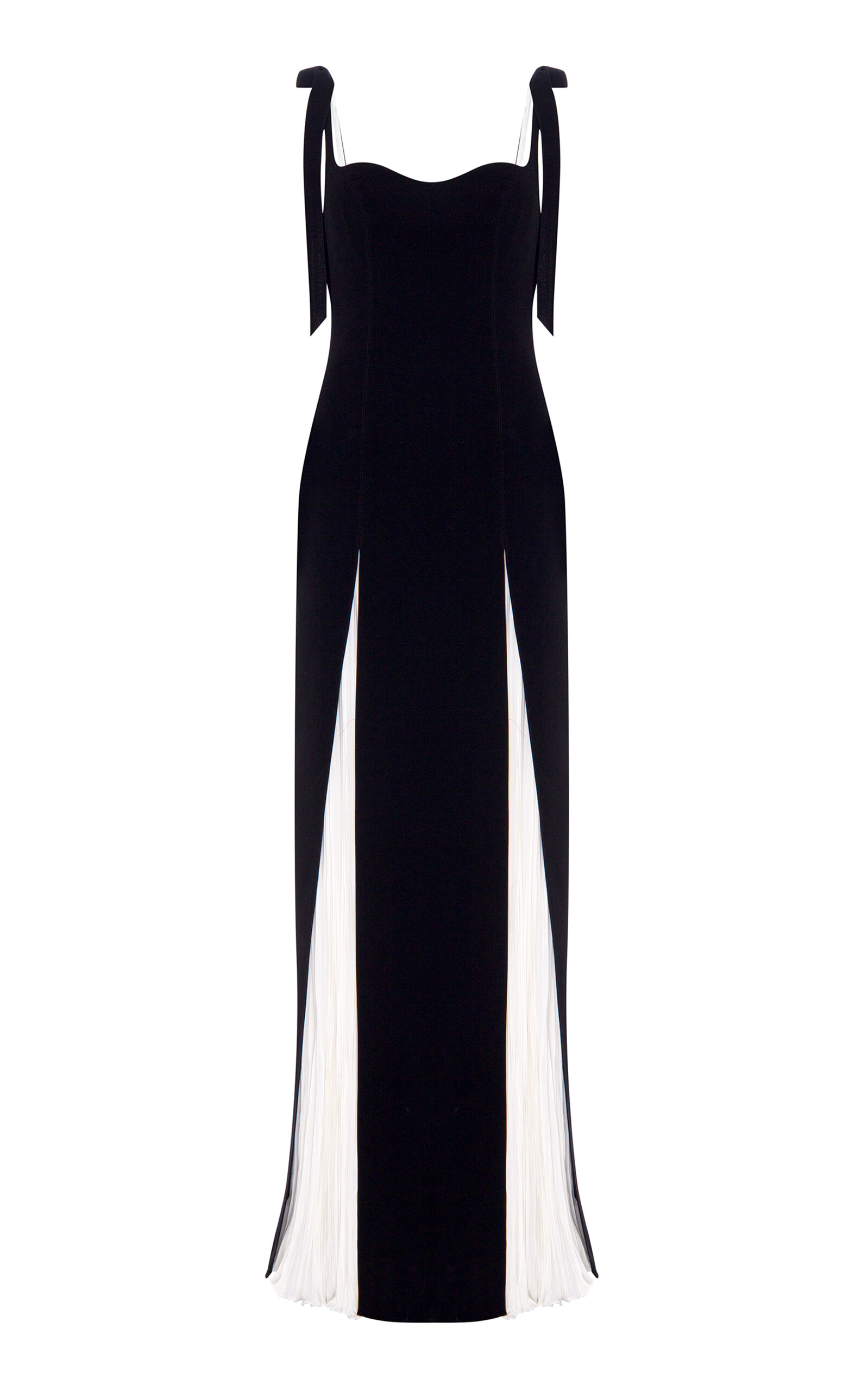 Slit-Detailed Silk Crepe-Chiffon Gown