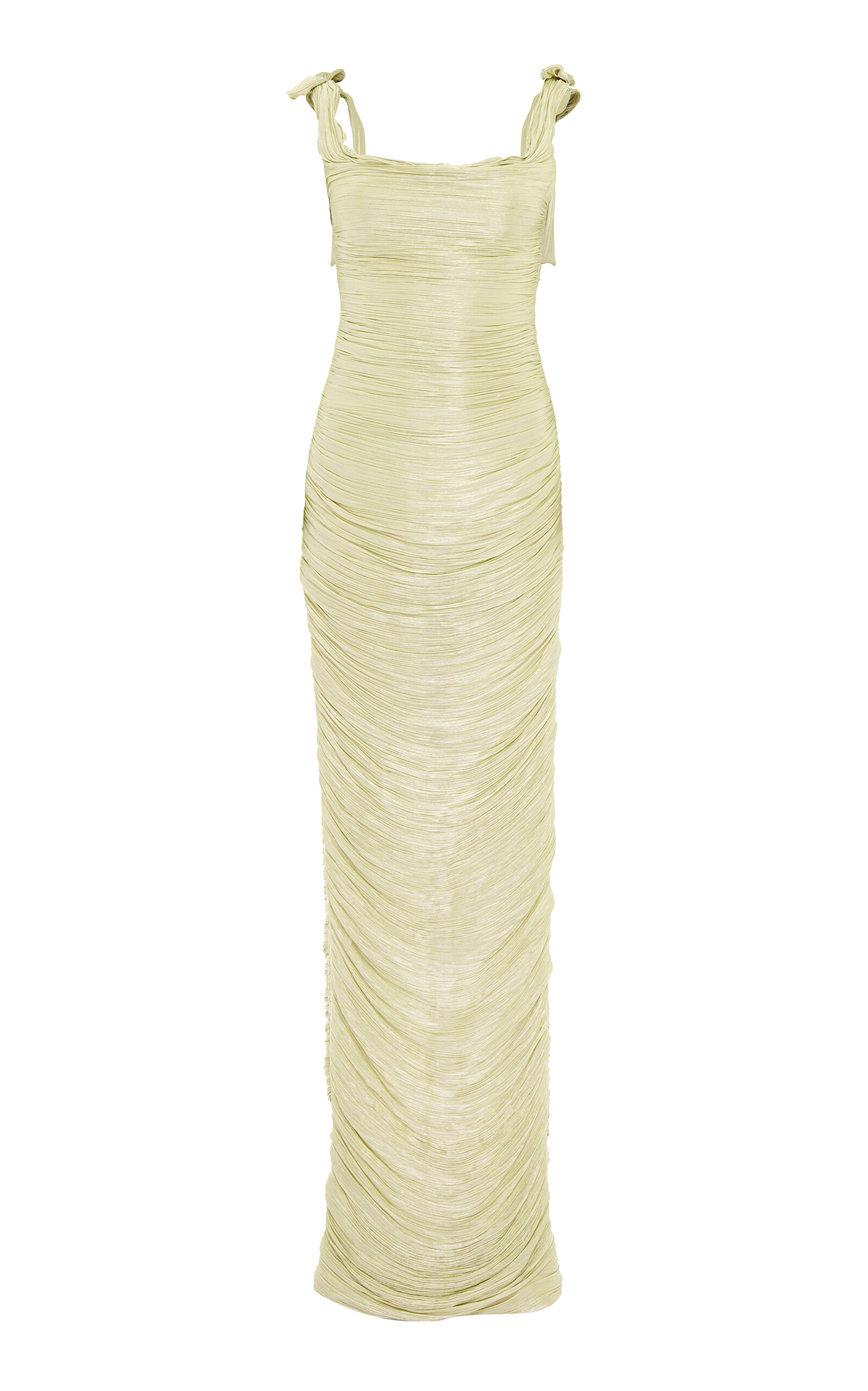 Ruched Silk Satin Gown
