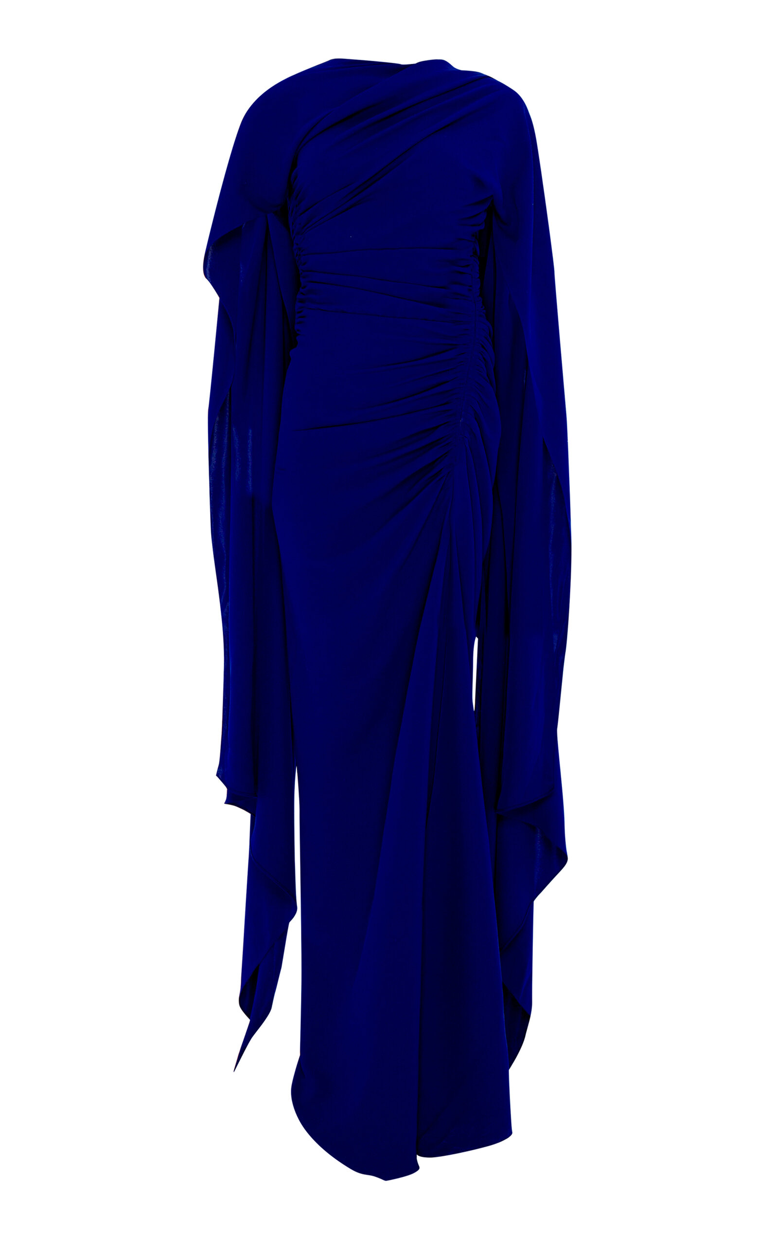 Marmar Halim Draped Silk Crepe Gown - Blue