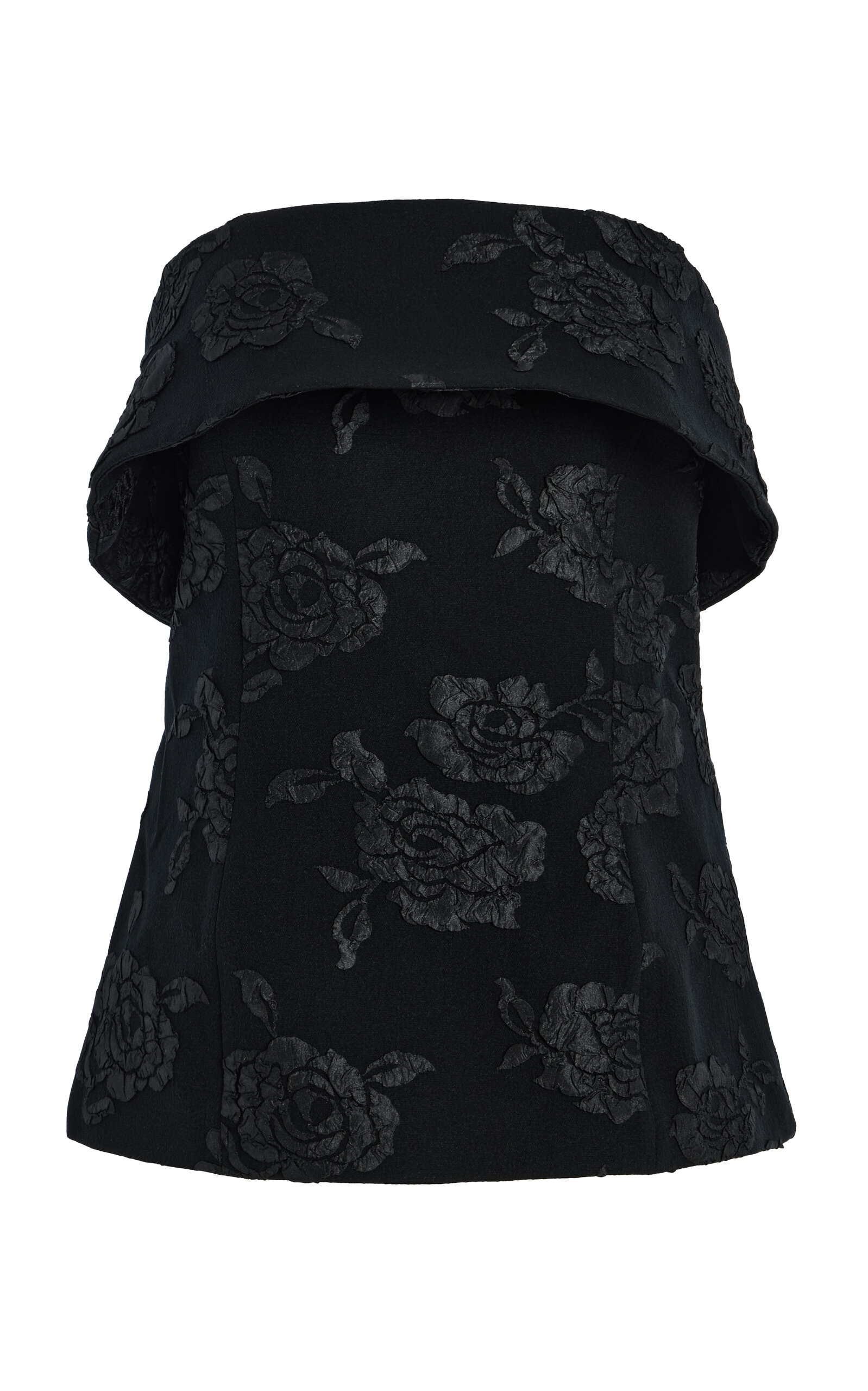 ROTATE Strapless Jacquard Top - Black