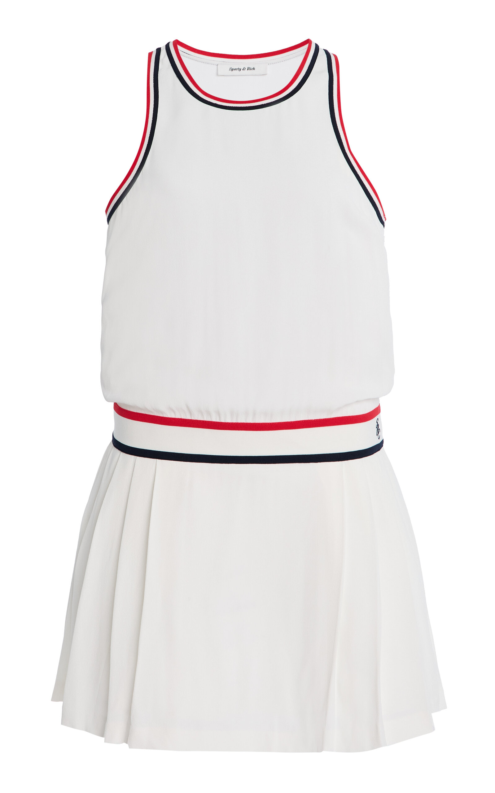 Sporty & Rich Phoebe Pleated Mini Tennis Dress