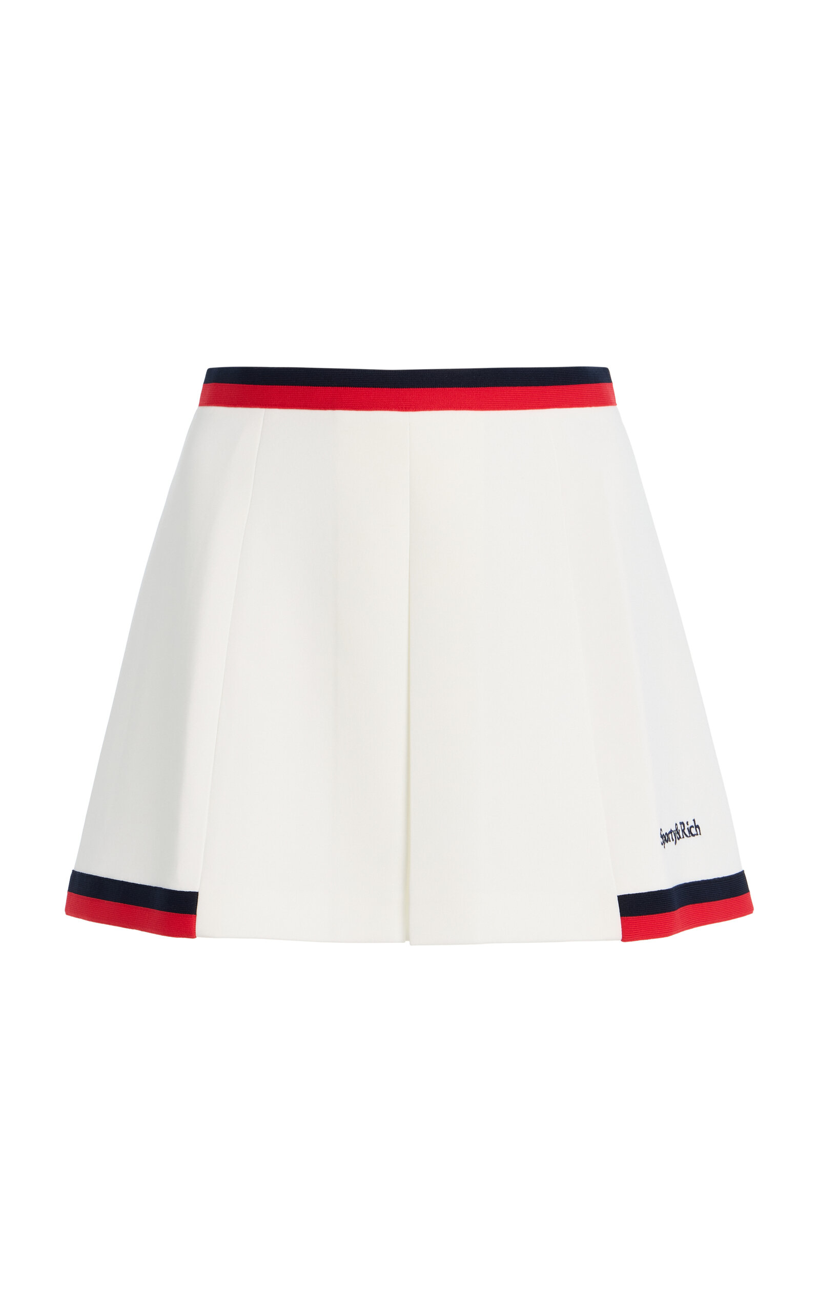 Sporty & Rich Mila Pleated Knit Mini Skirt