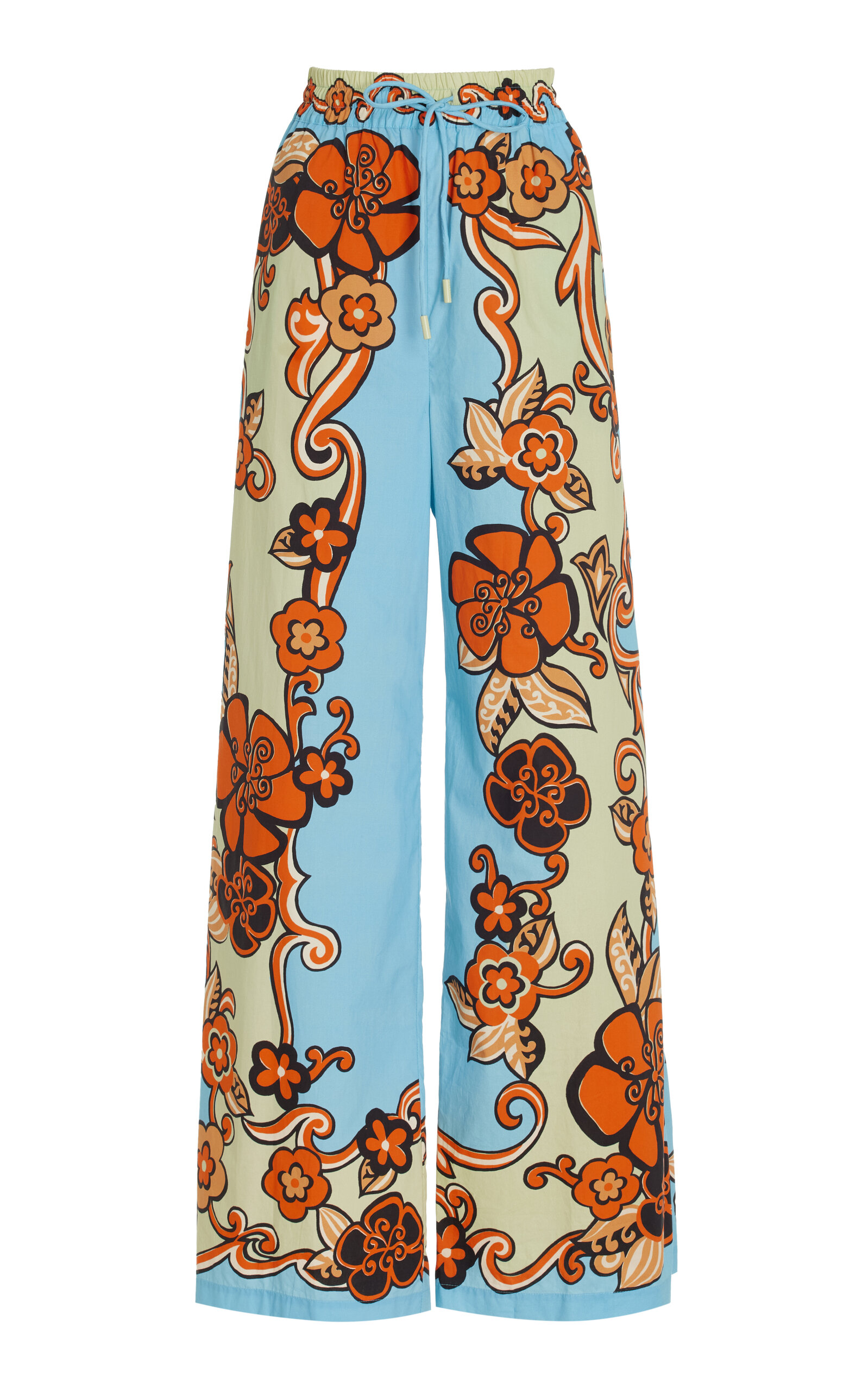 ALÉMAIS Ondine Printed Organic Cotton Wide-Leg Pants