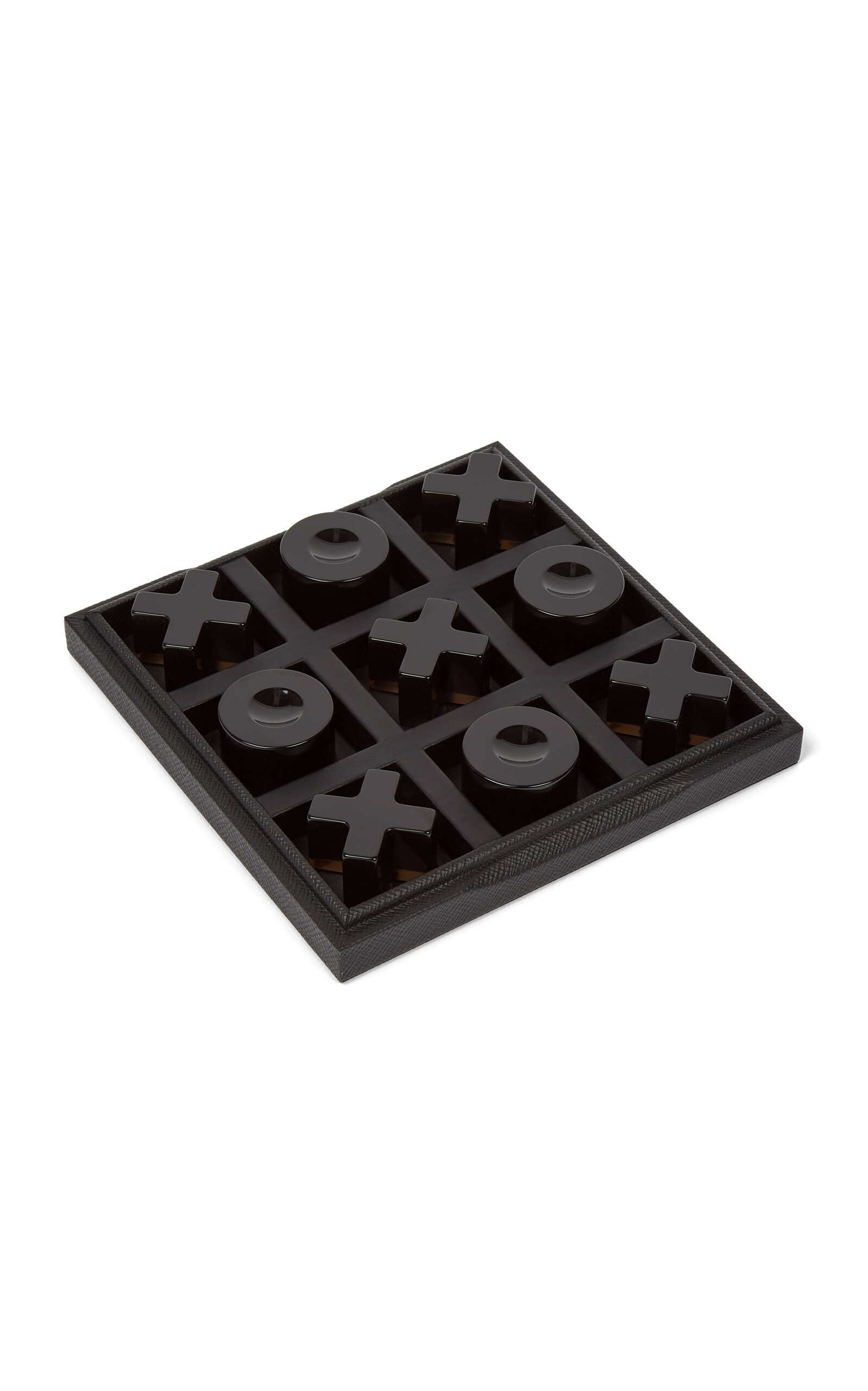 Smythson Noughts And Crosses Set In Panama In Black