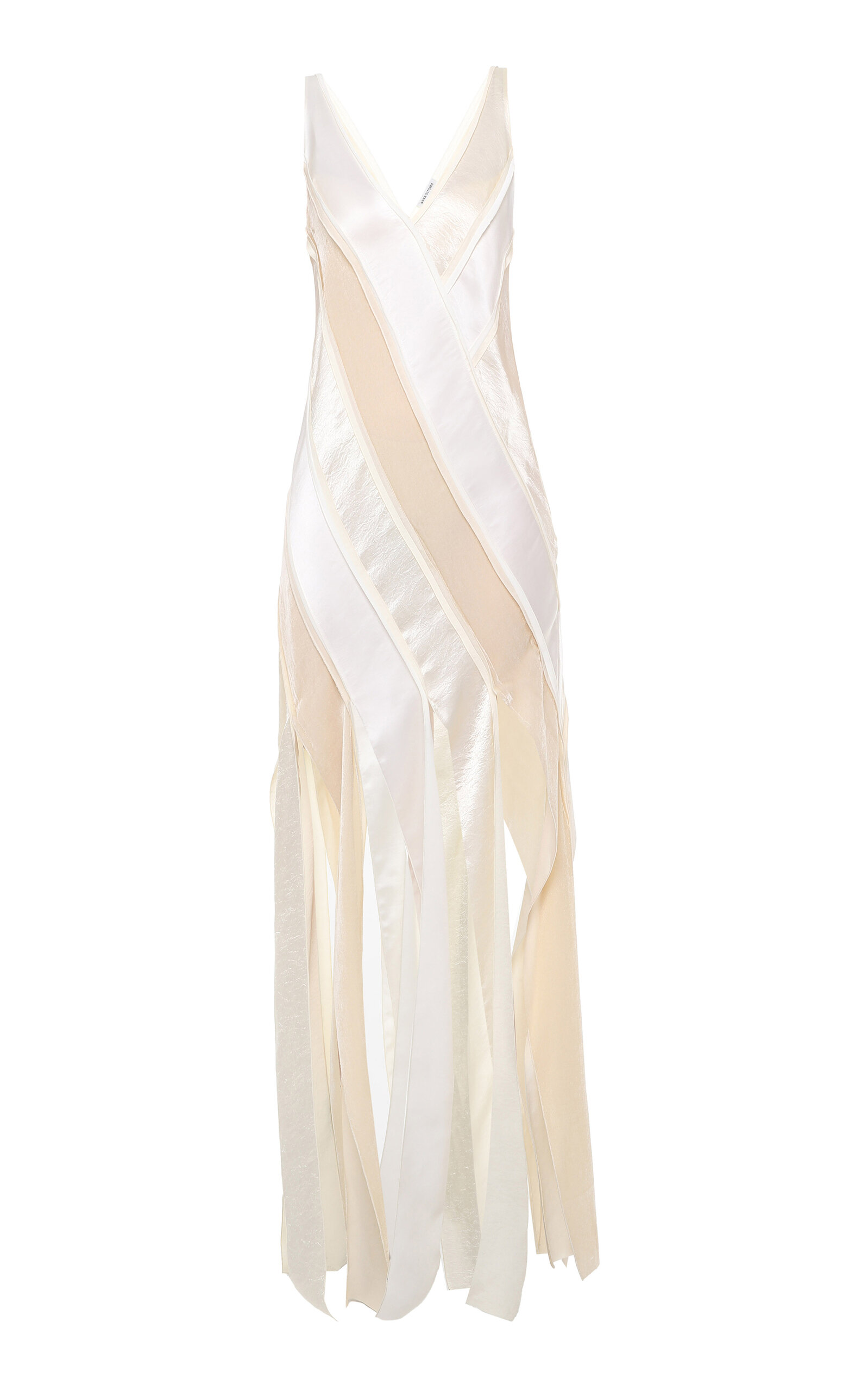 Anna October Blanche Spliced Satin Maxi Dress - Ivory