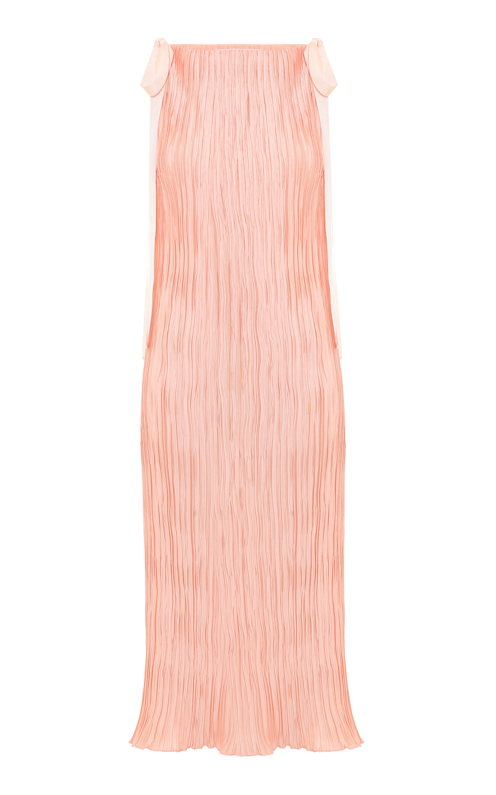 Anna October Renée Plissé Satin Midi Dress - Pink - XS