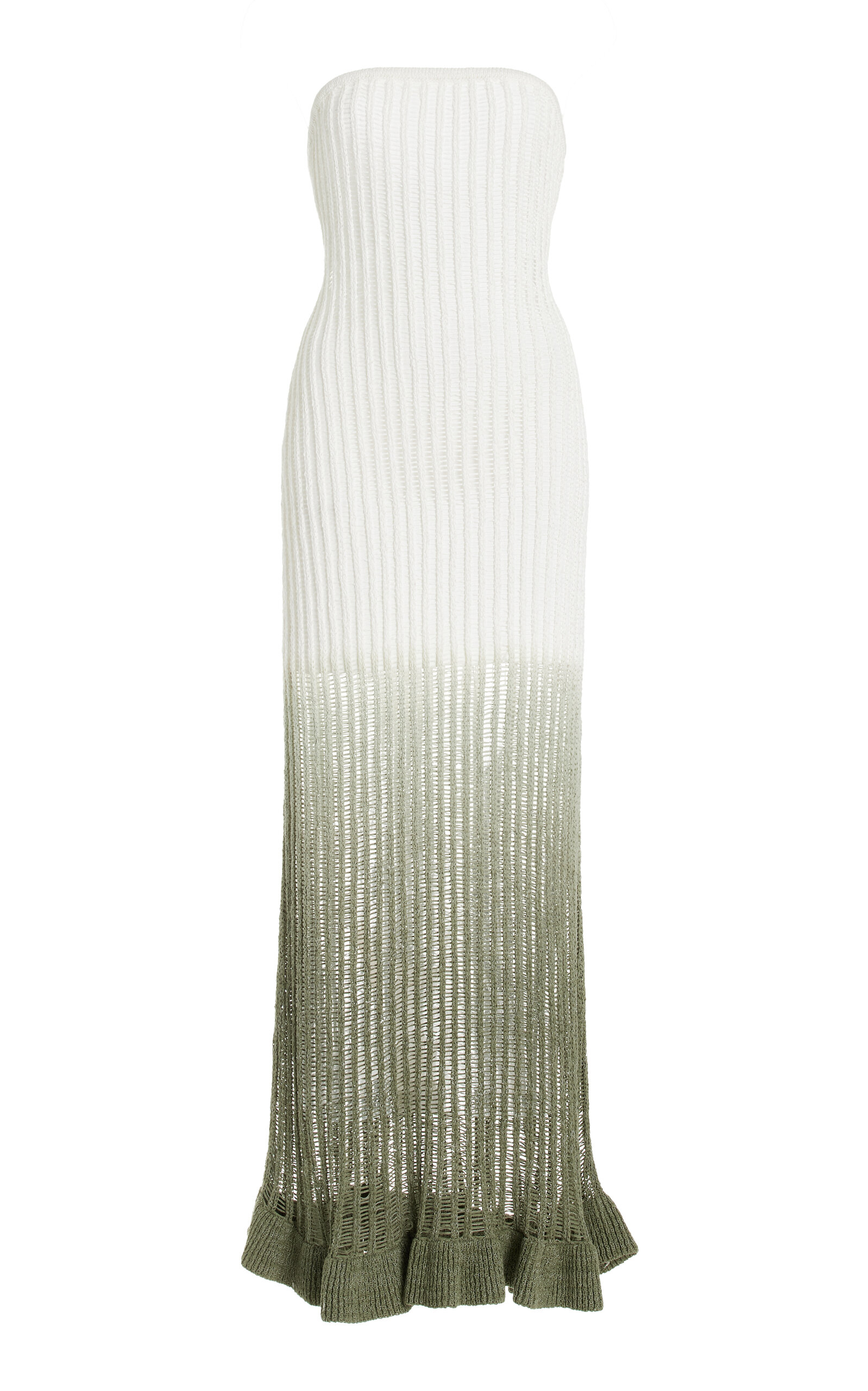 Exclusive Amaya Ribbed-knit Cotton-blend Maxi Dress In Ivory Exclusive Amaya Ribbed-knit Cotton-blend Maxi Dress In Ivory