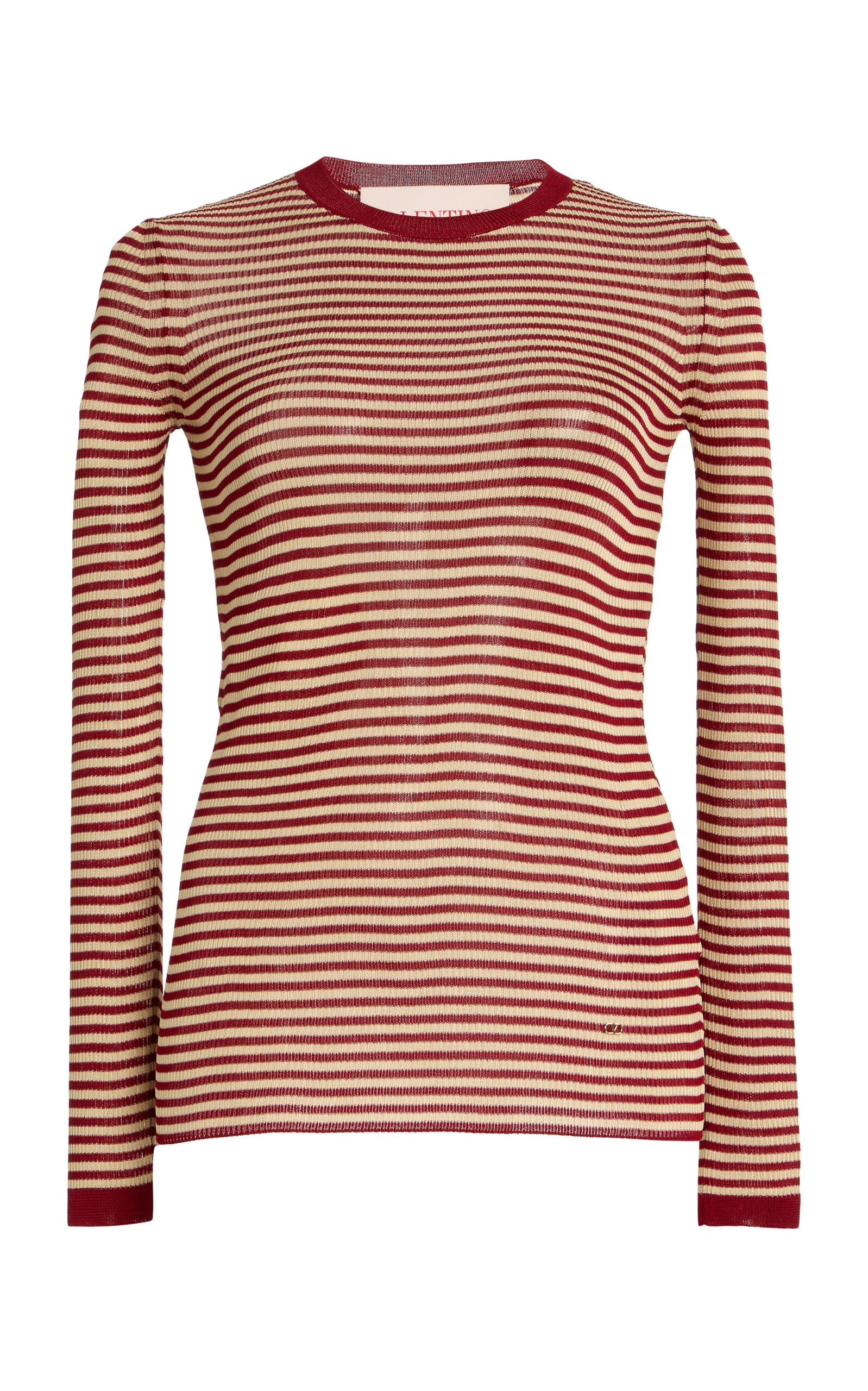 Valentino Striped T-shirt In Red/ecru'