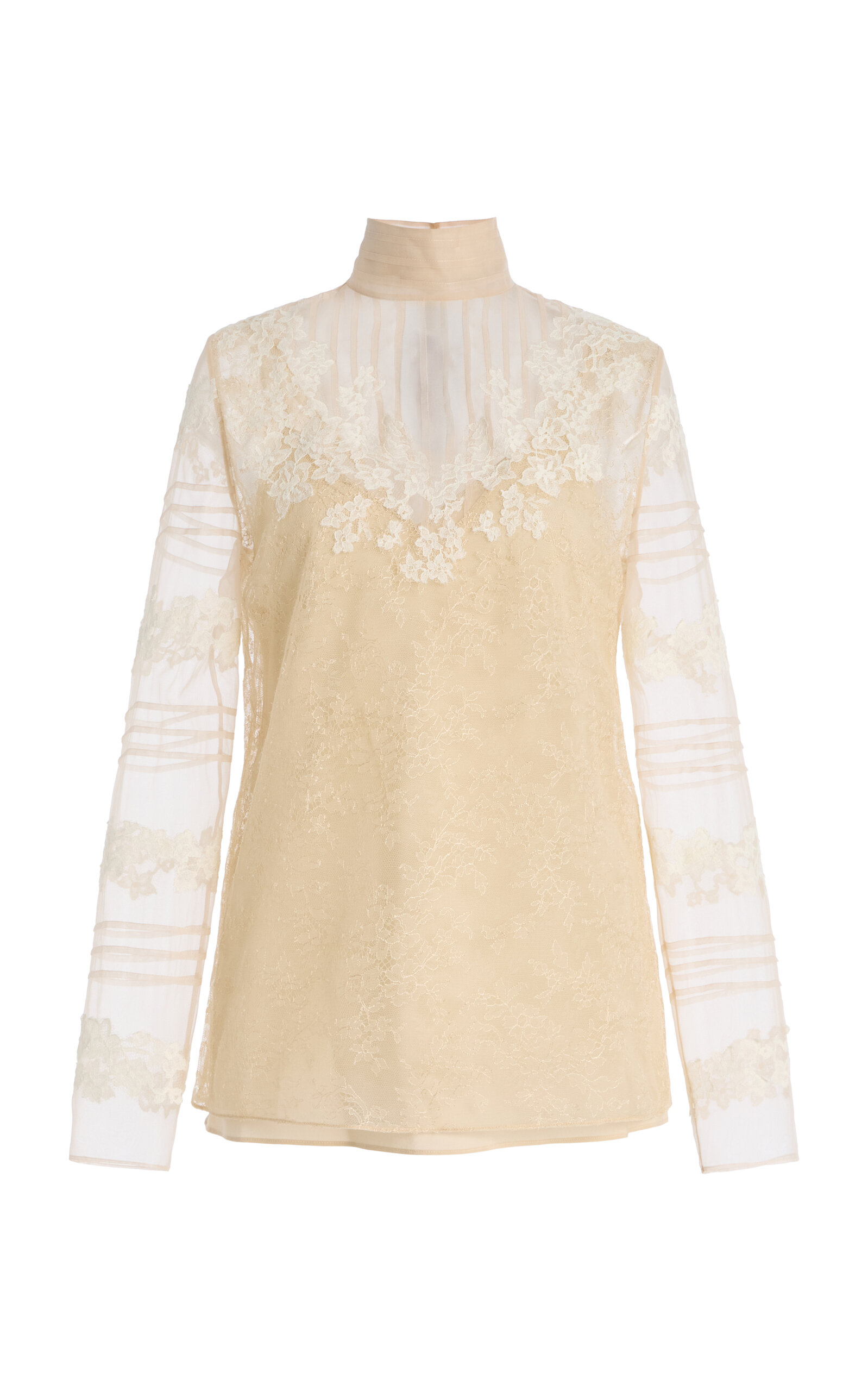 Valentino Roses Dentelle Top In Ivory