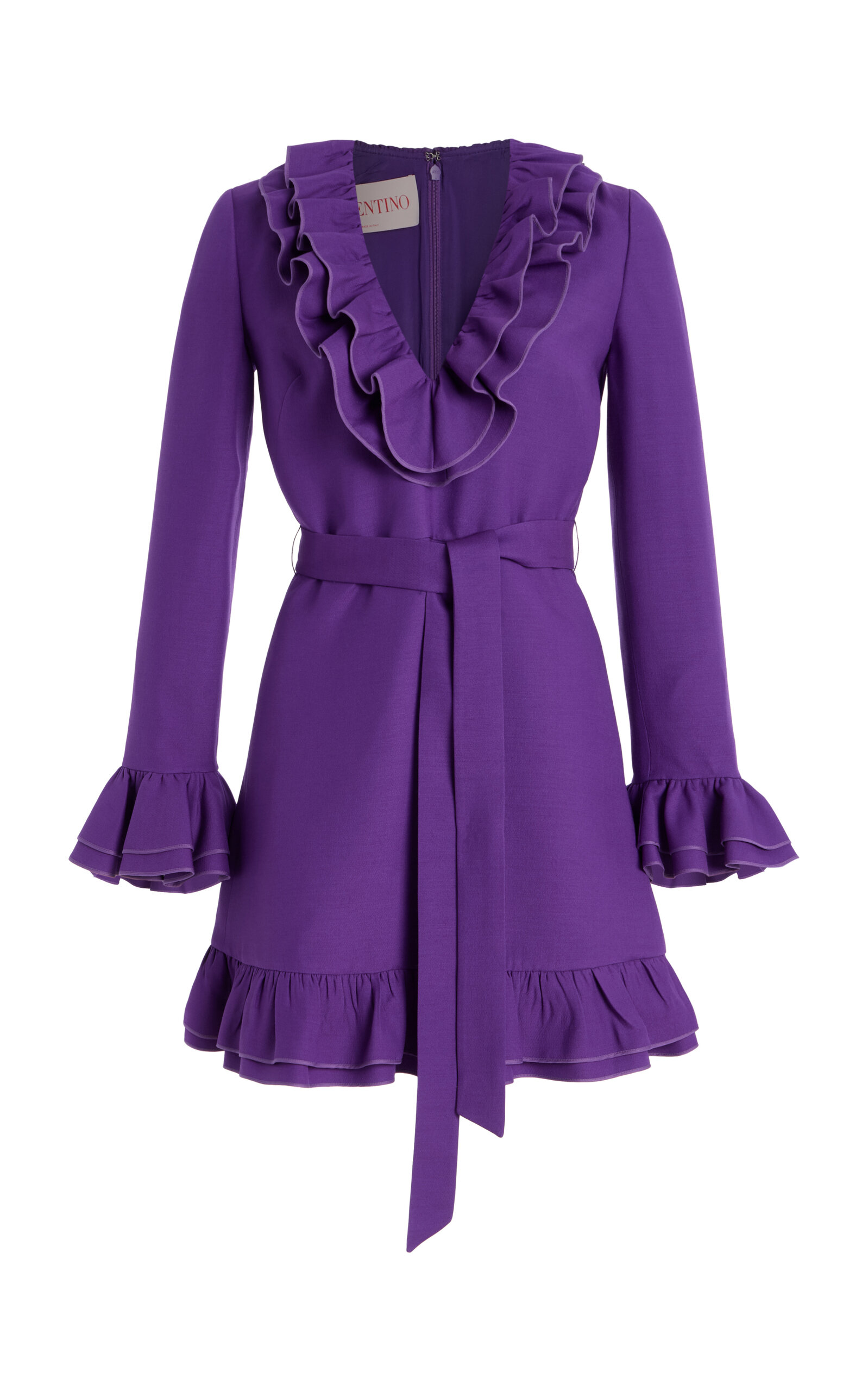 Valentino Garavani Wool-Silk Crepe Dress - Purple