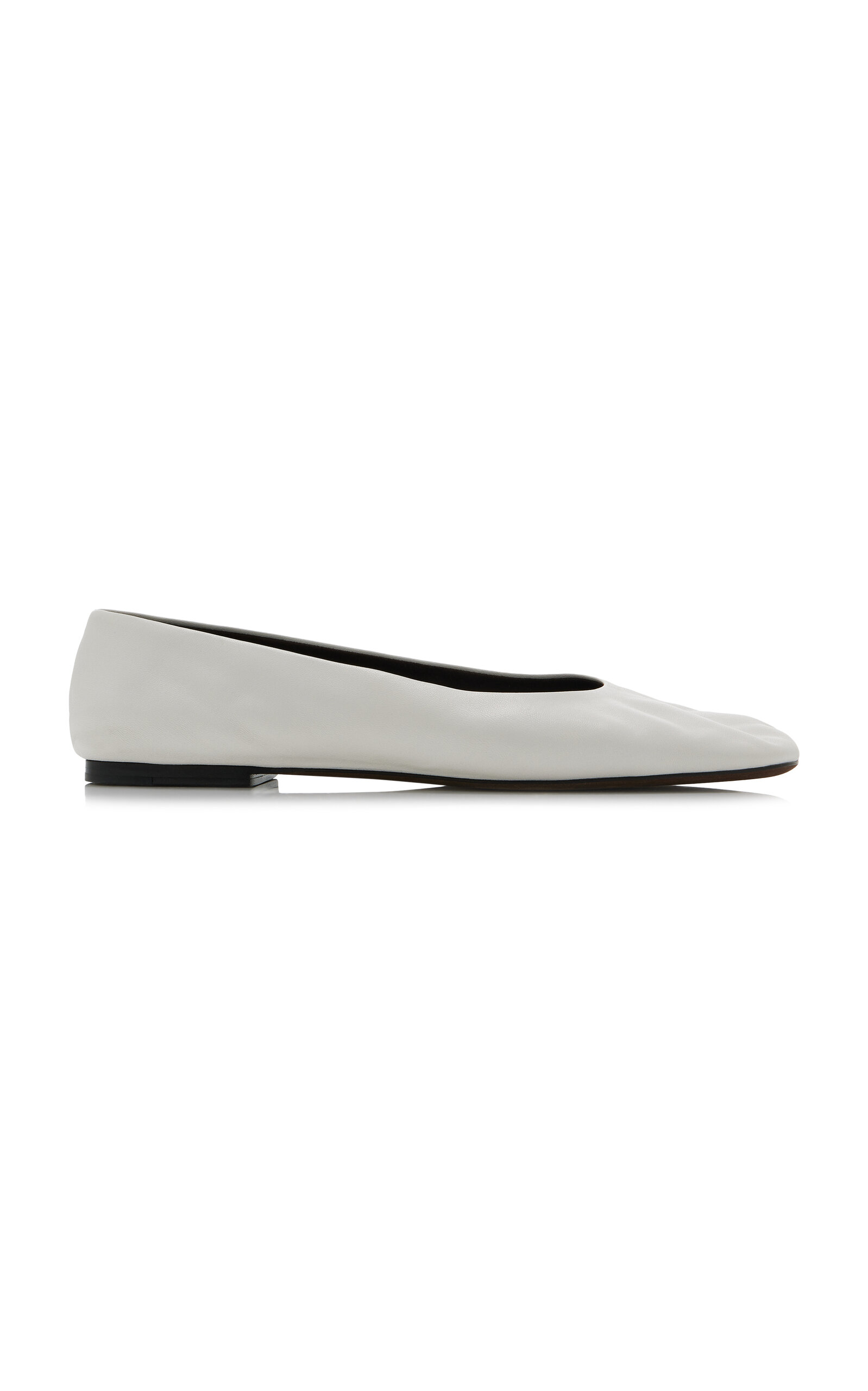 The Row Square Leather Ballet Flats - Moda Operandi