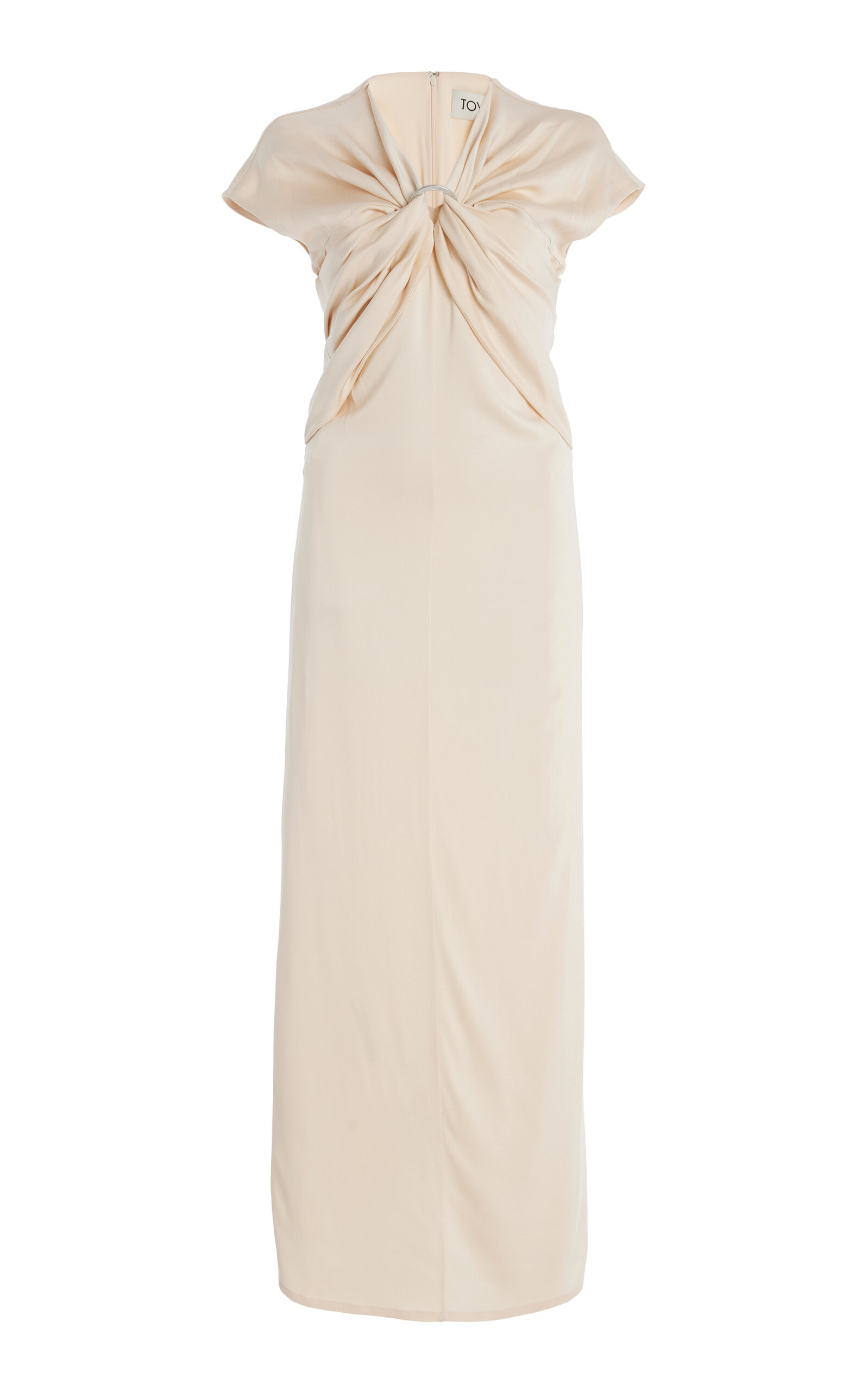 Tove Womens Tova Draped-front Cap-sleeve Woven Maxi Dress In Ivory