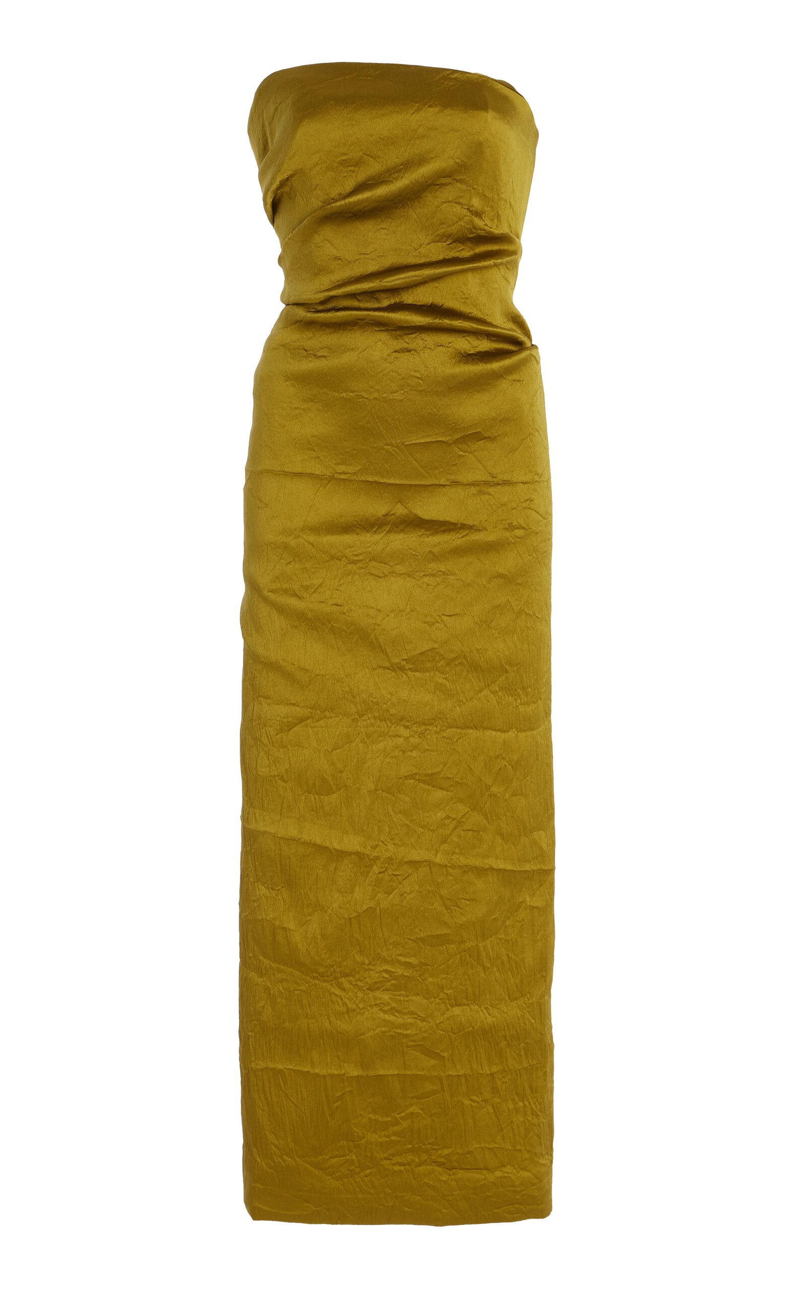 Tove Sessy Strapless Cotton-blend Midi Dress In Gold