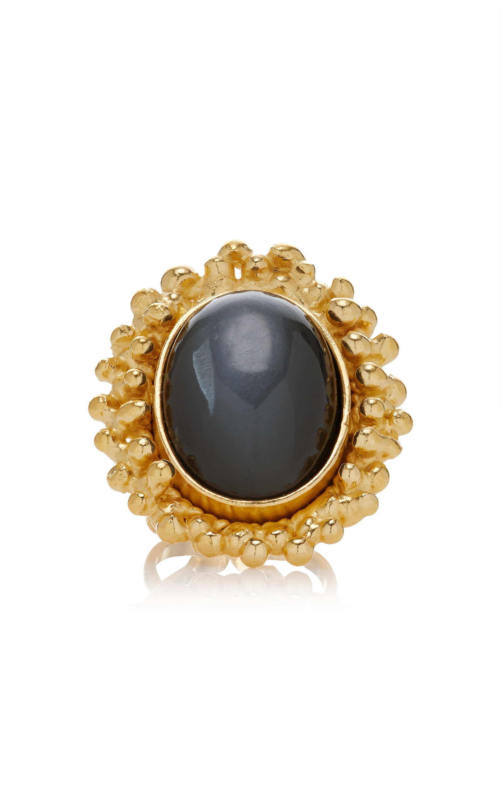 Sylvia Toledano Sterling Silver Gold Plated 18k Vermeil One-of-a-Kind Grey Moonstone Ring - Grey - OS - Moda Operandi