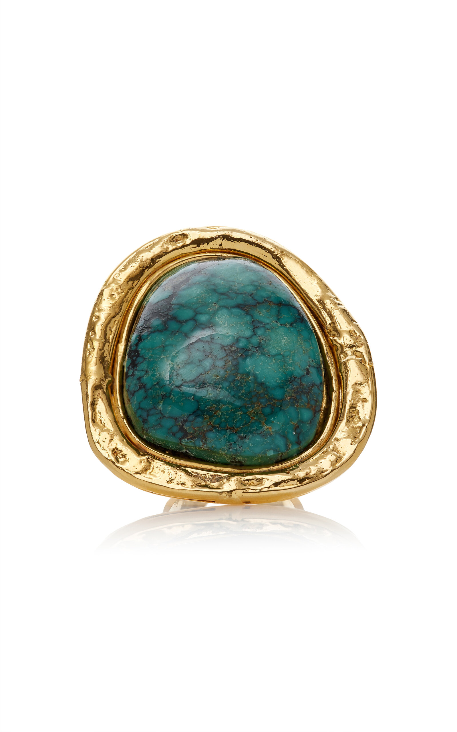 Sylvia Toledano Sterling Silver Gold Plated 18k Vermeil One-of-a-Kind Turquoise Ring - Green - OS - Moda Operandi