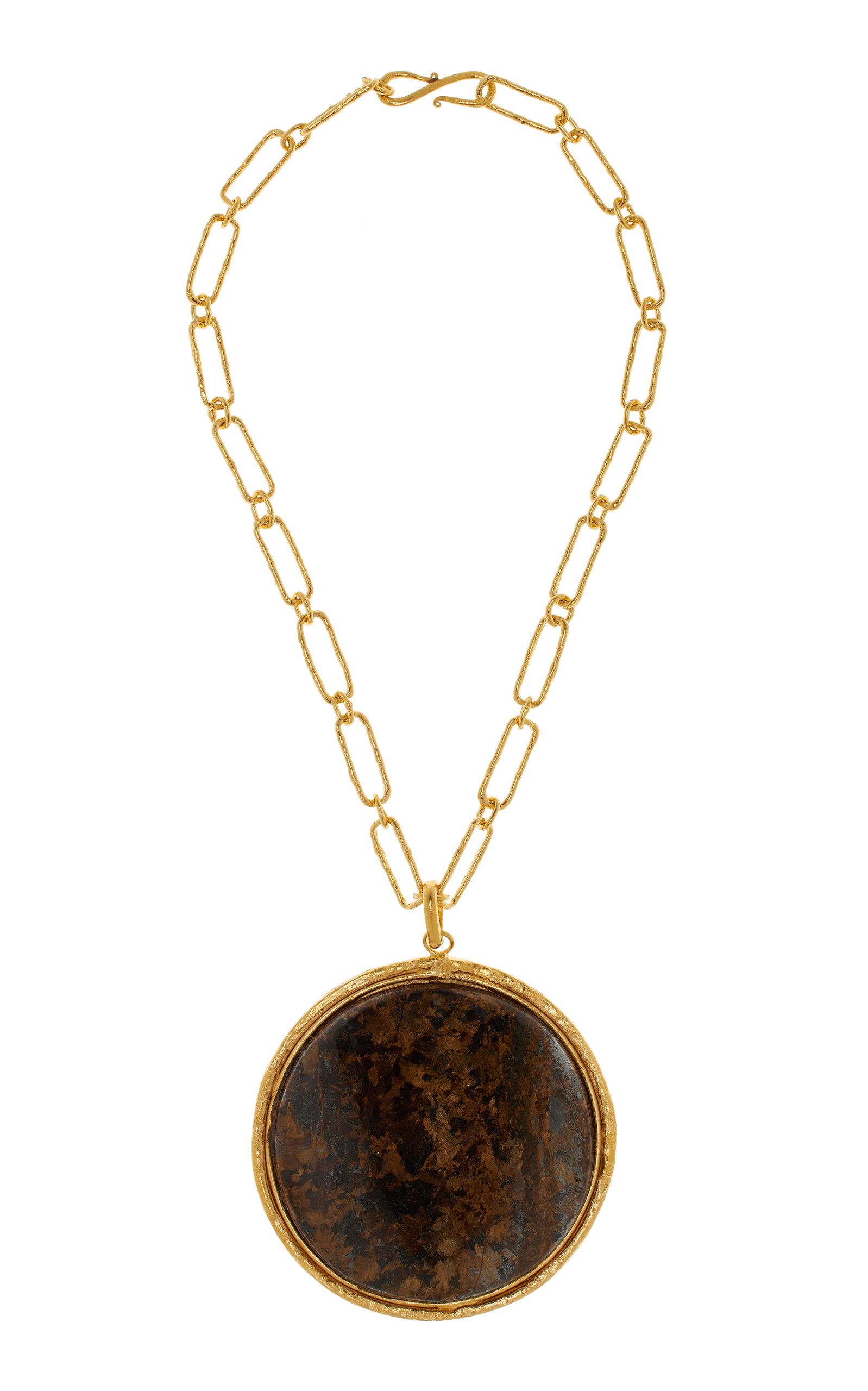 Sylvia Toledano Sterling Silver Gold Plated 18k Vermeil One-of-a-Kind Bronzite Necklace - Black - OS - Moda Operandi