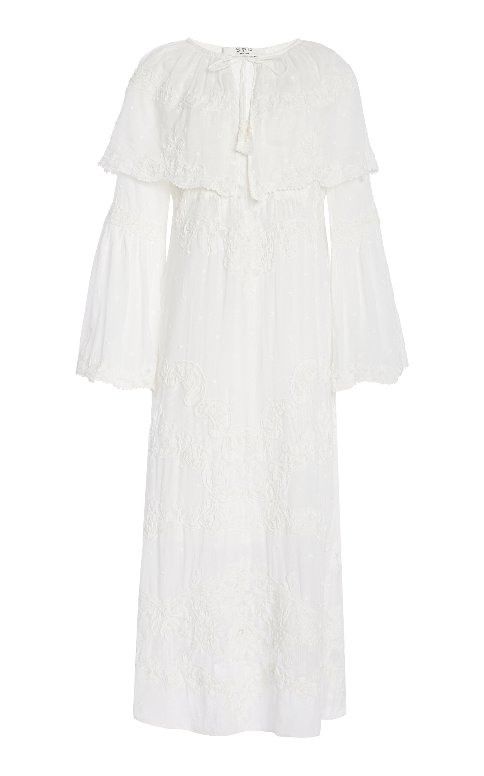 Shop Sea Cotton Lace Maxi Dress In White