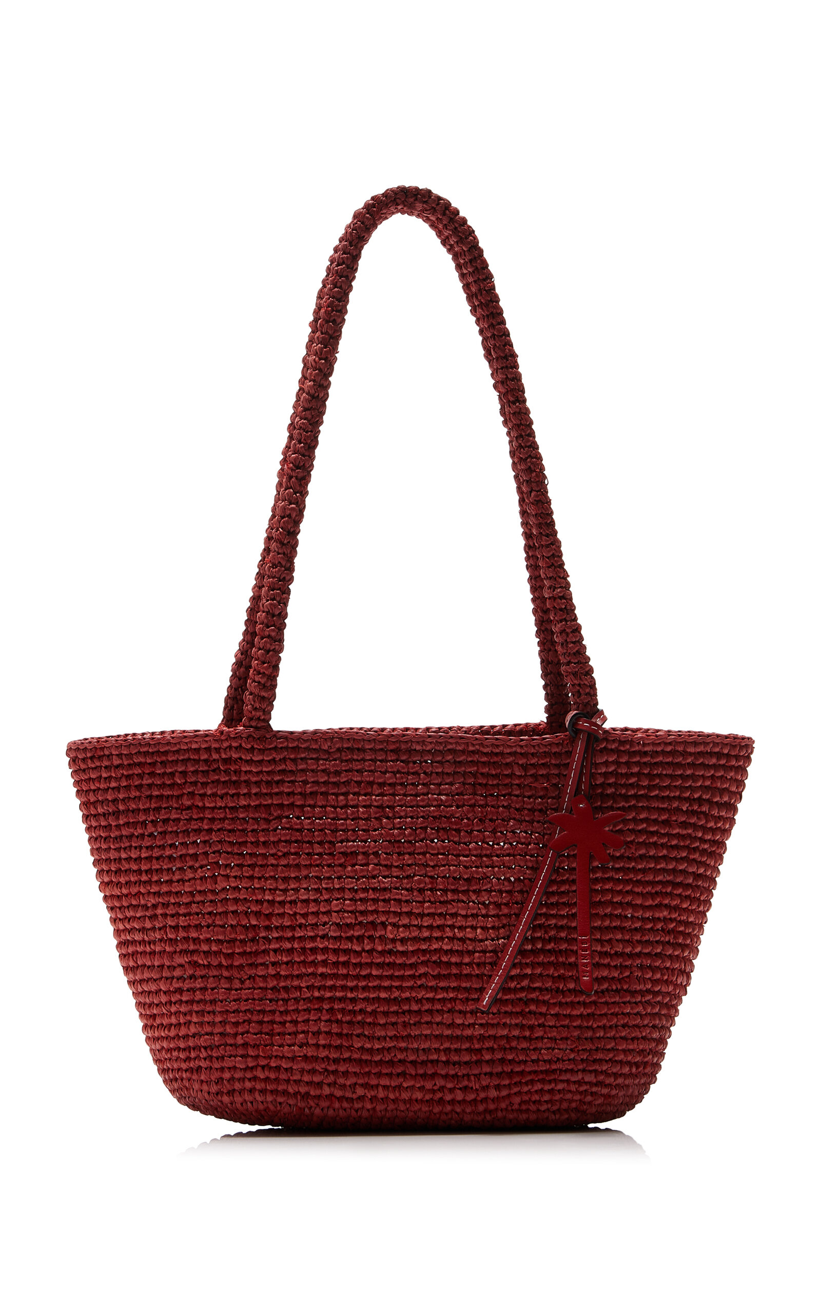 Manebi Panier Medium Raffia Tote Bag - Red - OS