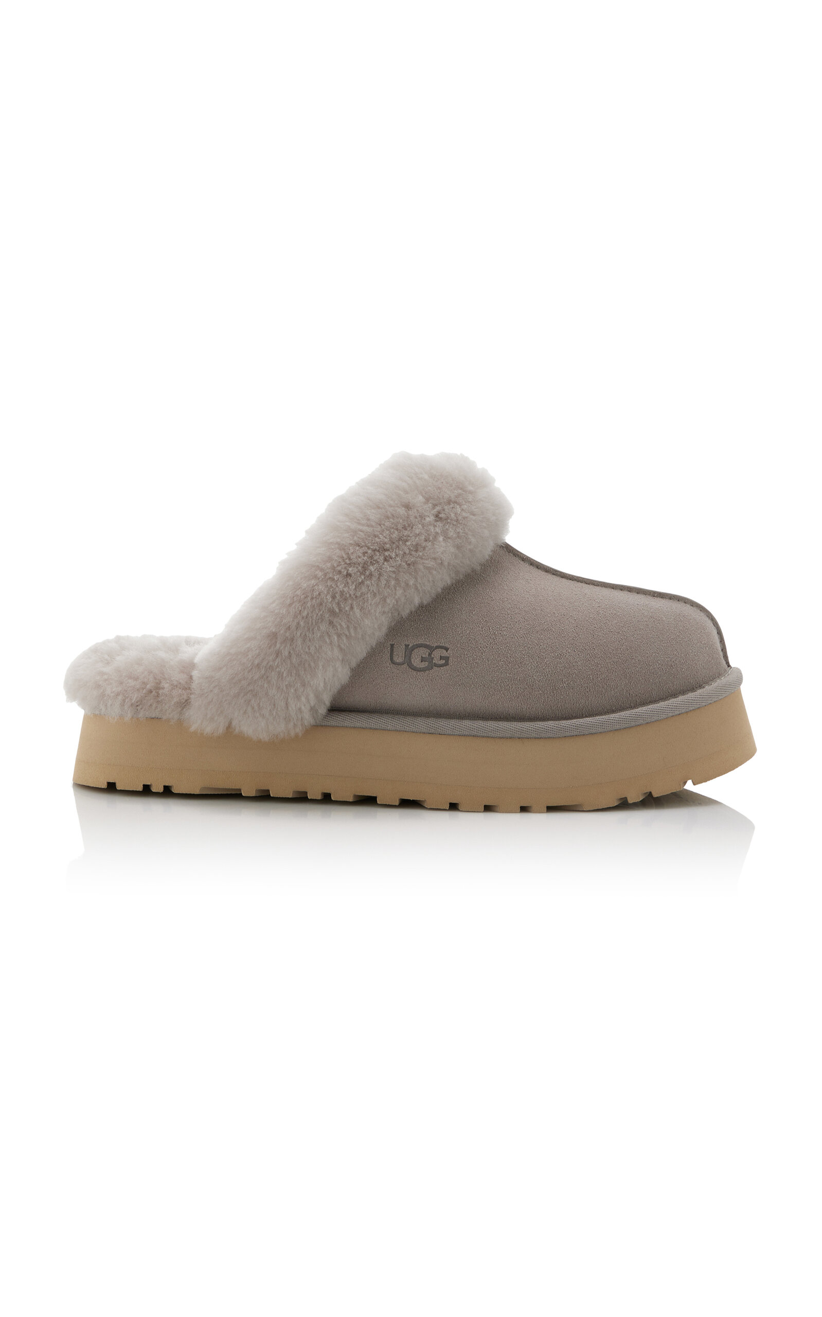 Disquette Sheepskin Platform Slippers