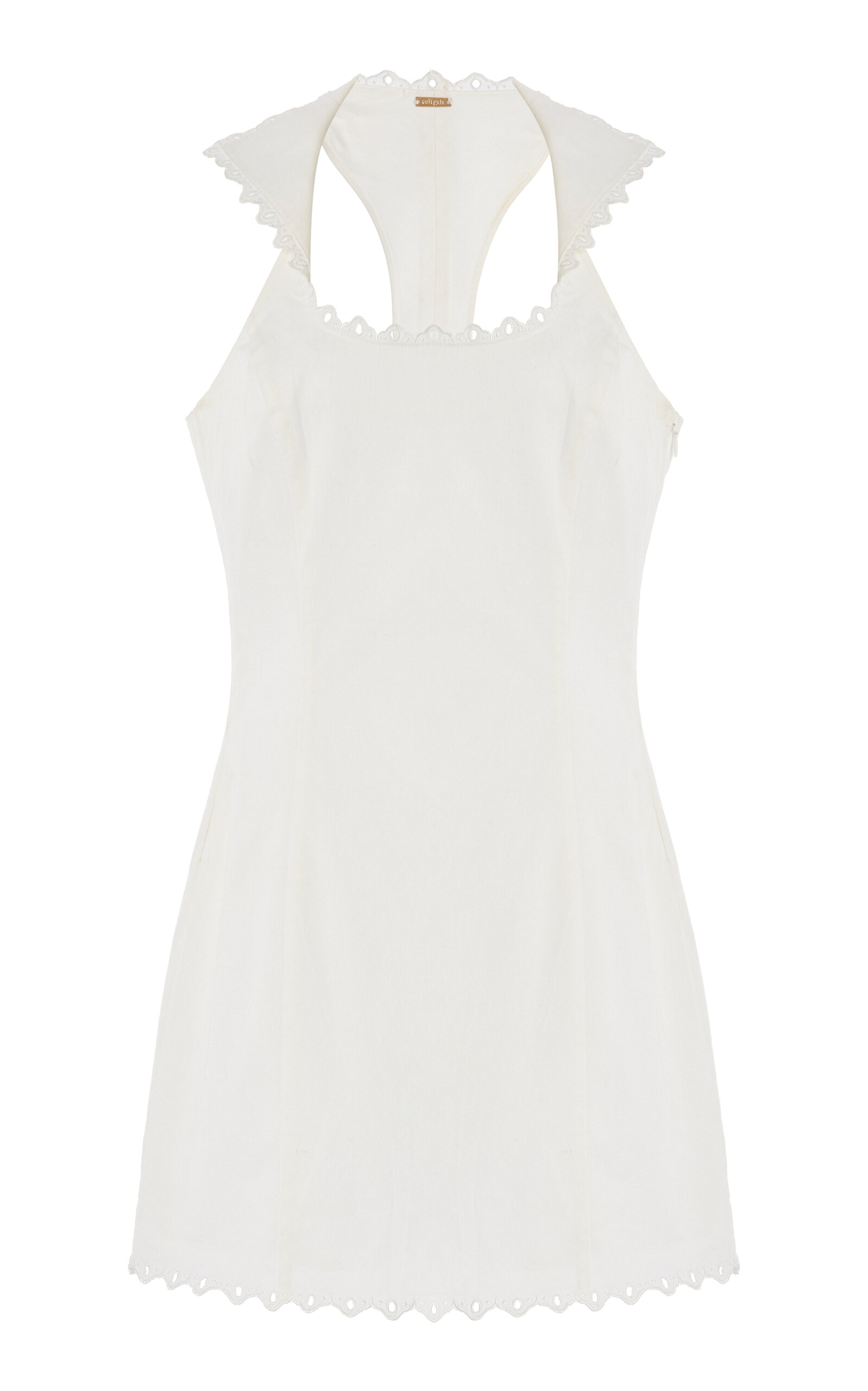 Cult Gaia Carey Embroidered Cotton Mini Dress - White