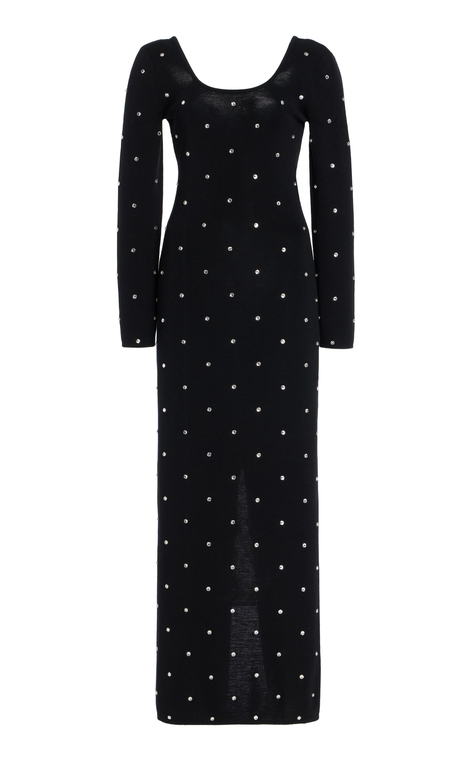 Versace Crystal-Embellished Knit Wool Midi Dress - Women's Clothing