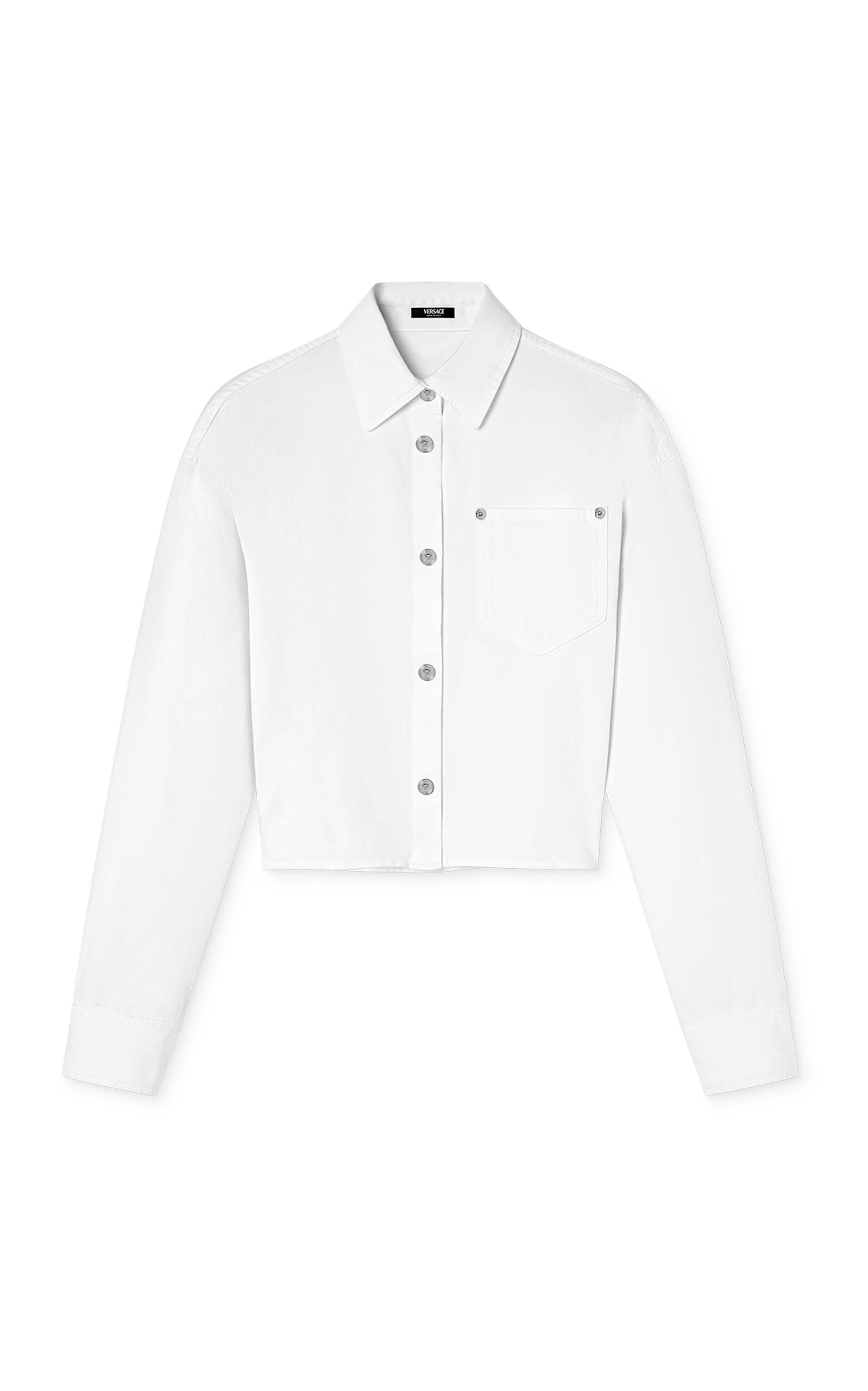 Versace Cropped Denim Shirt - White