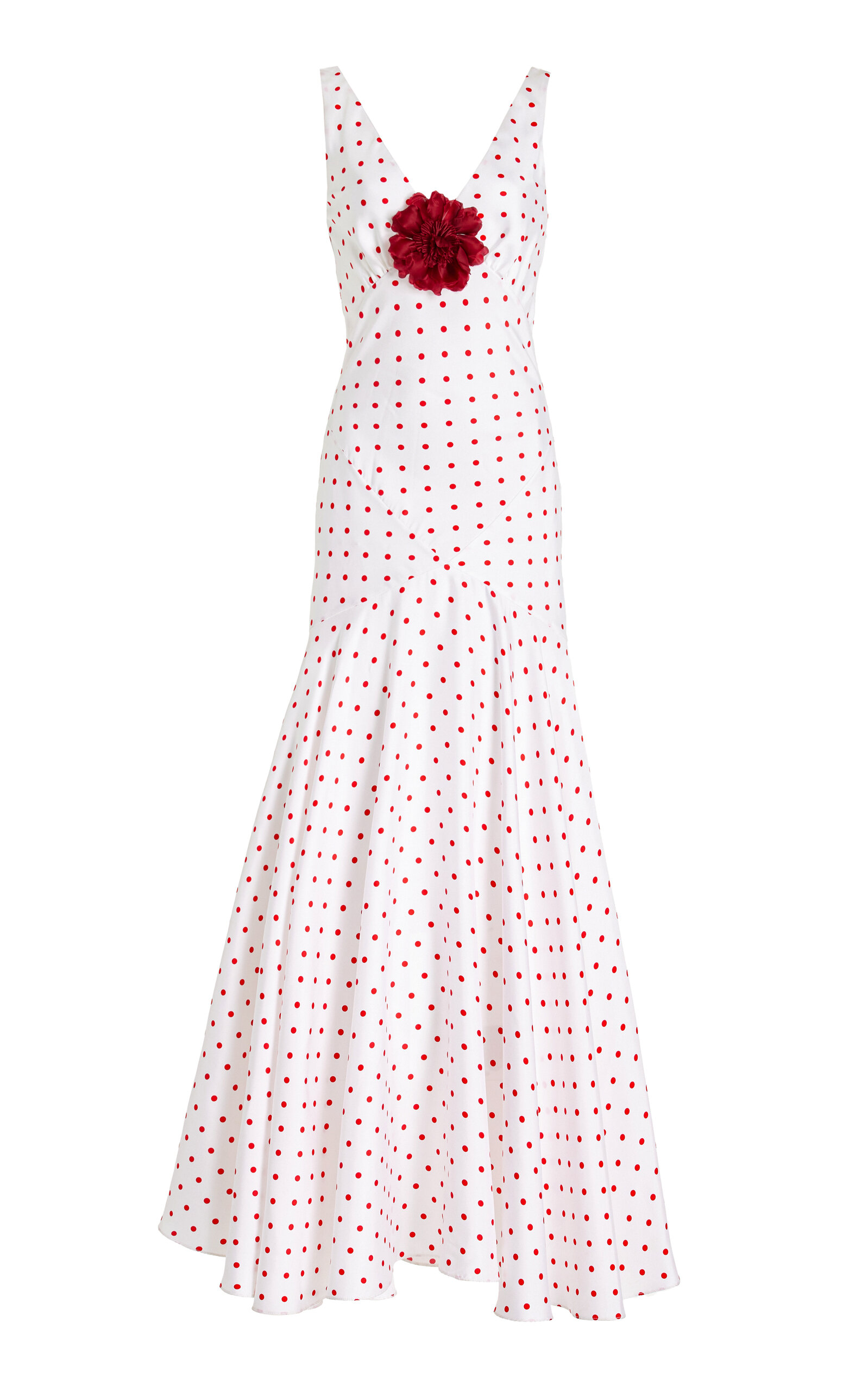 Rodarte Polka-Dot Silk-Twill Maxi Dress - Print