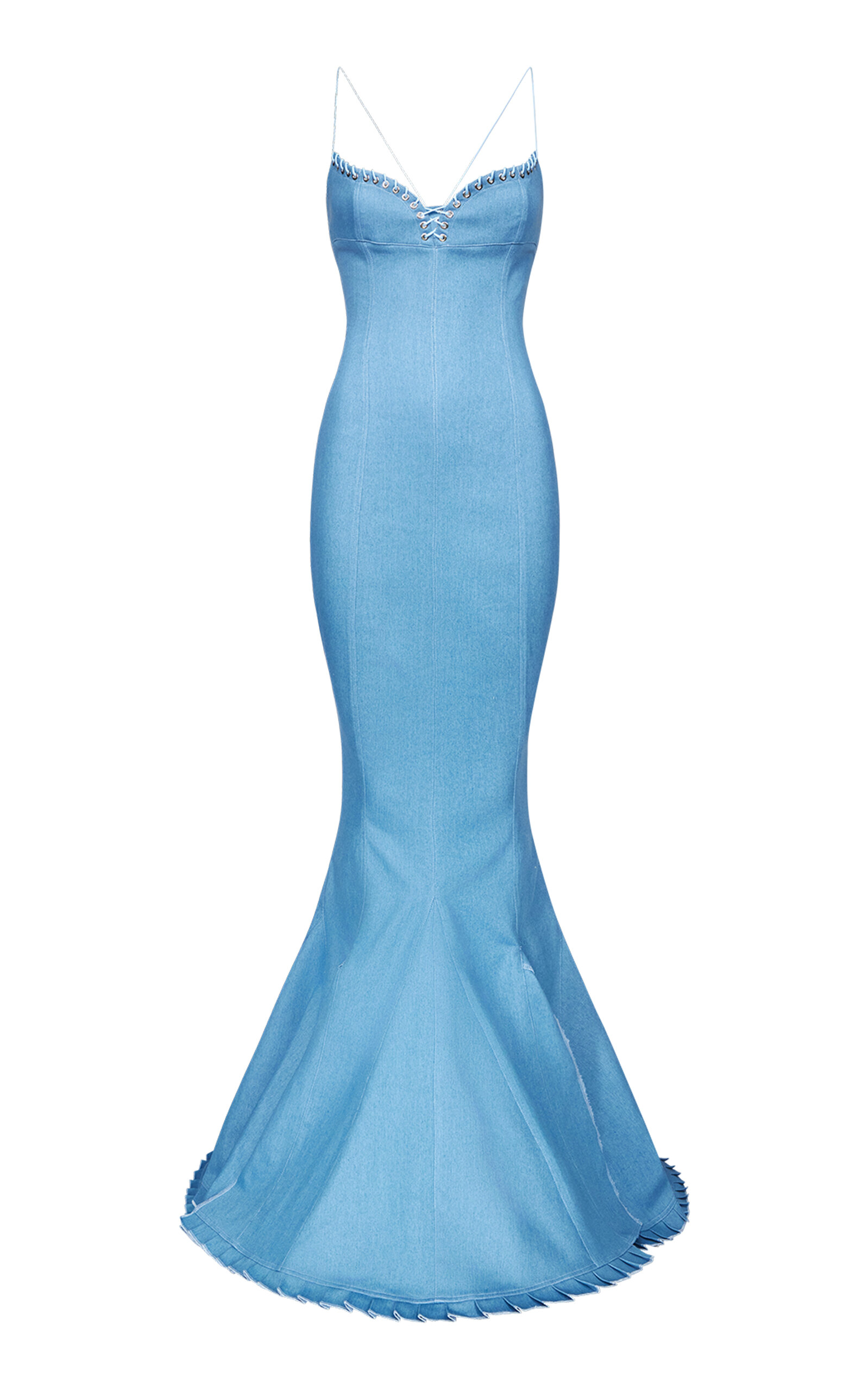 LUDOVIC DE SAINT SERNIN COTTON MAXI MERMAID DRESS