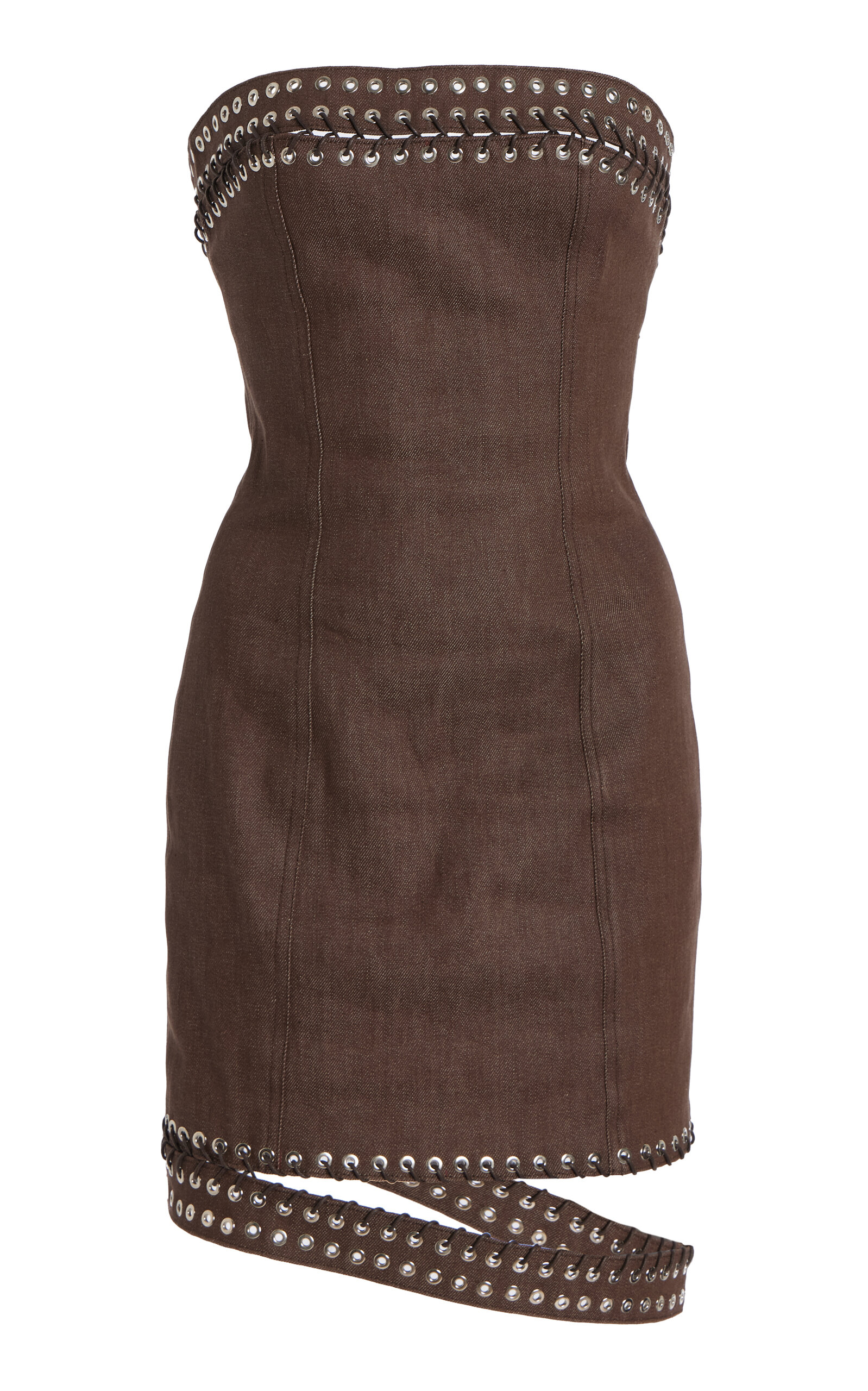 LUDOVIC DE SAINT SERNIN LUCINDA BUSTIER DENIM MINI DRESS
