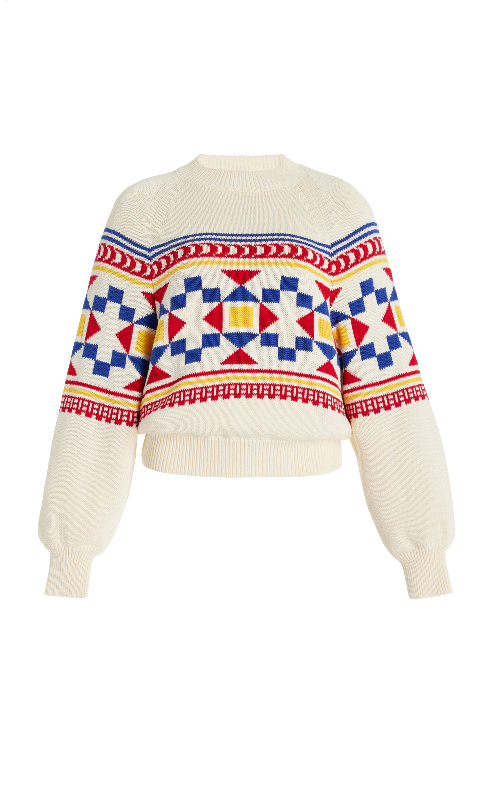 High Sport Lara Fair Isle Knit Cotton Sweater - Moda Operandi