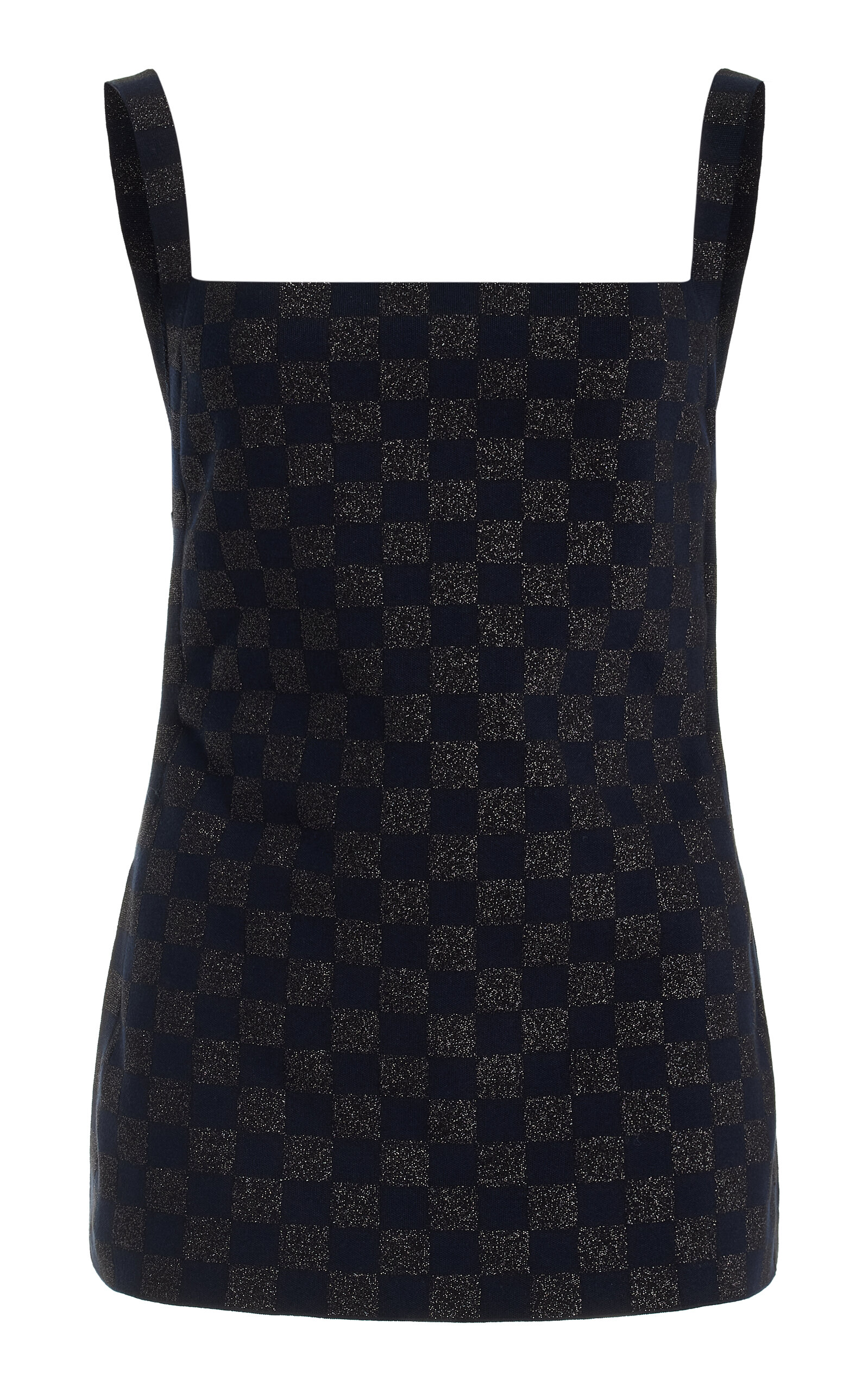 High Sport Exclusive Asher Checked Cotton-Blend Knit Apron Top