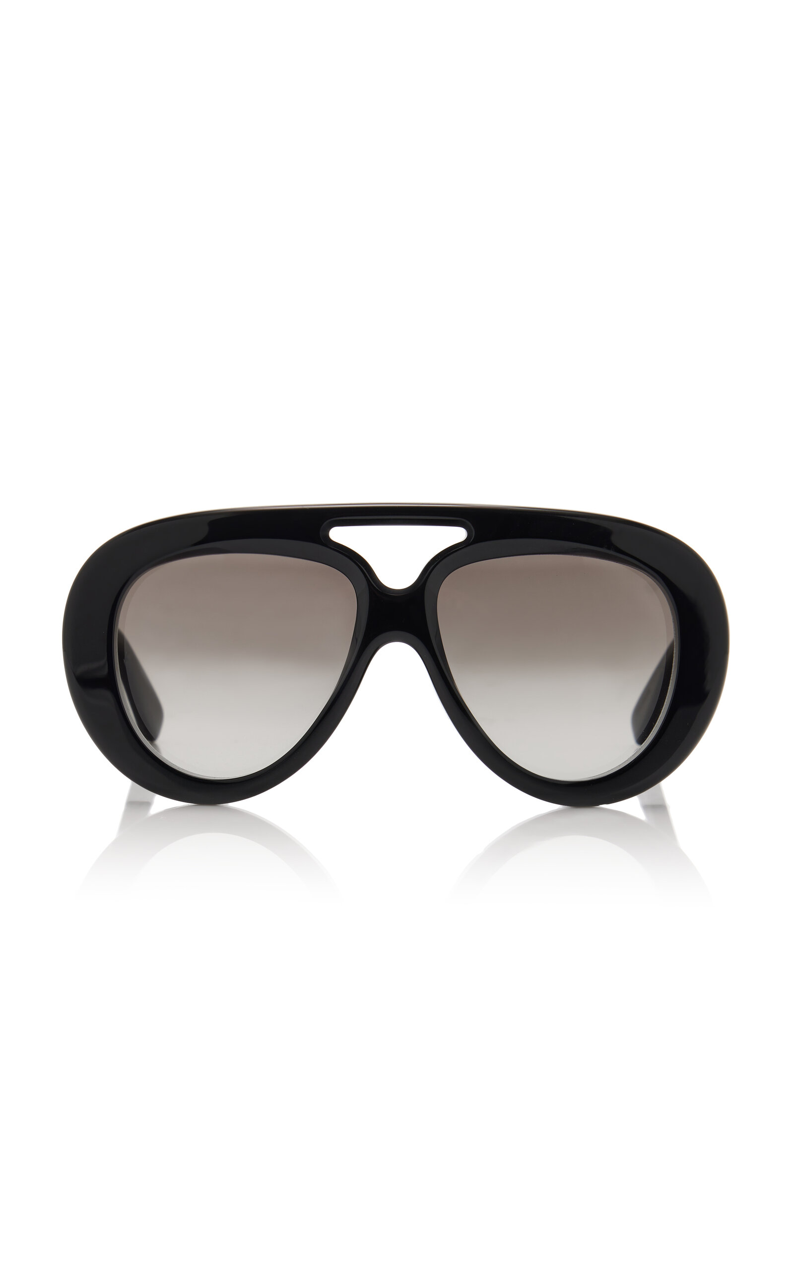 Loewe - Curvy Oversized Aviator-Frame Acetate Sunglasses - Black - OS - Moda Operandi