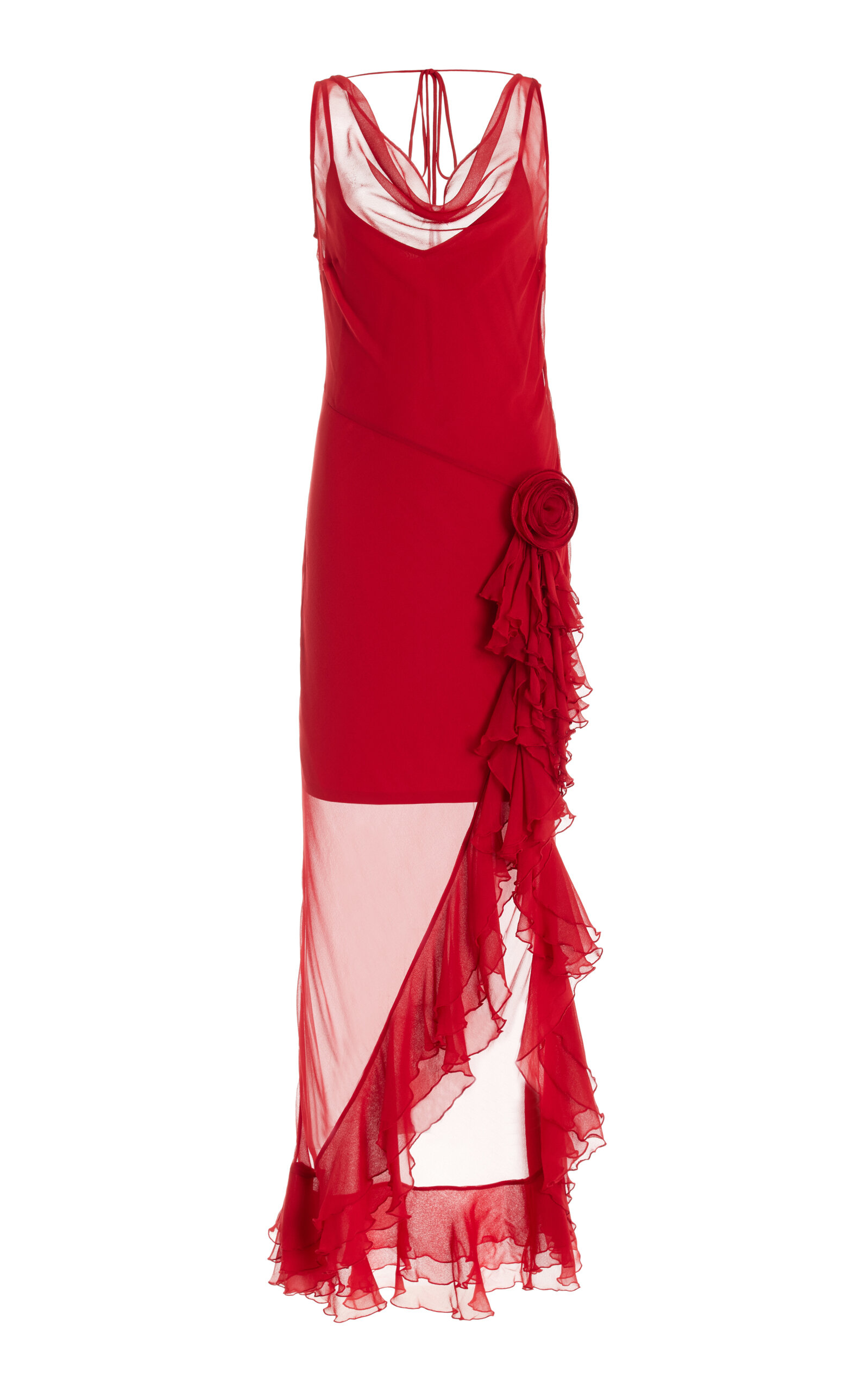 Azura Ruffled Chiffon Midi Dress