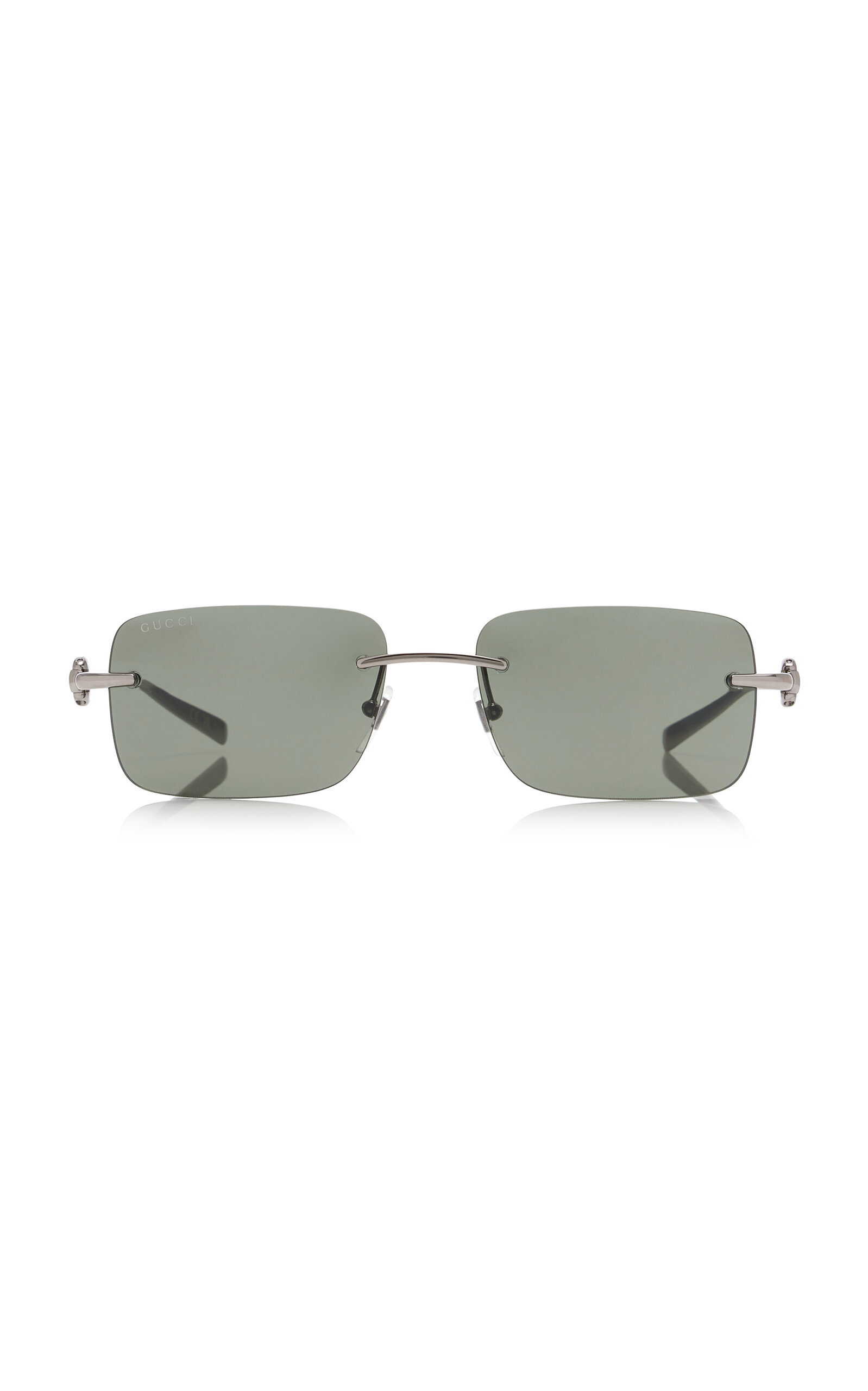 Gucci Rectangular-Frame Metal Sunglasses