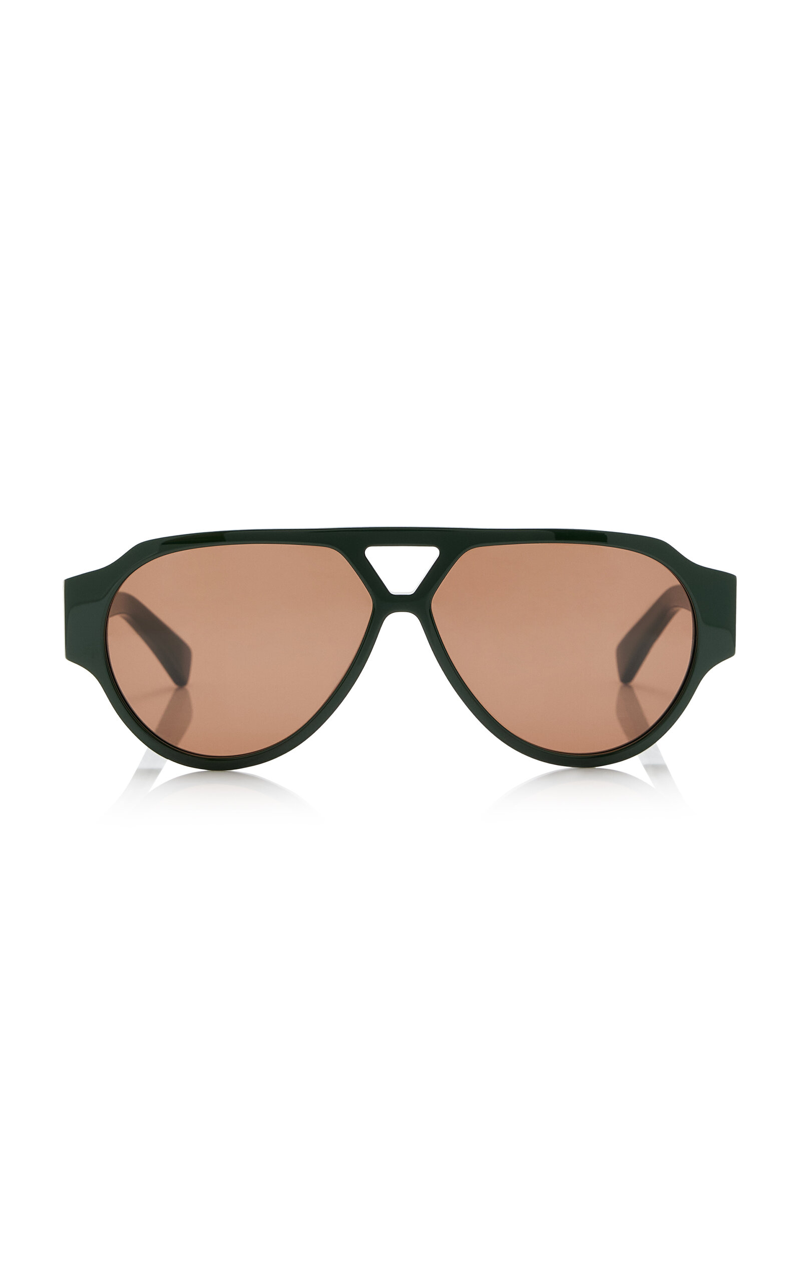 Bottega Veneta Studded Acetate Sunglasses In Green