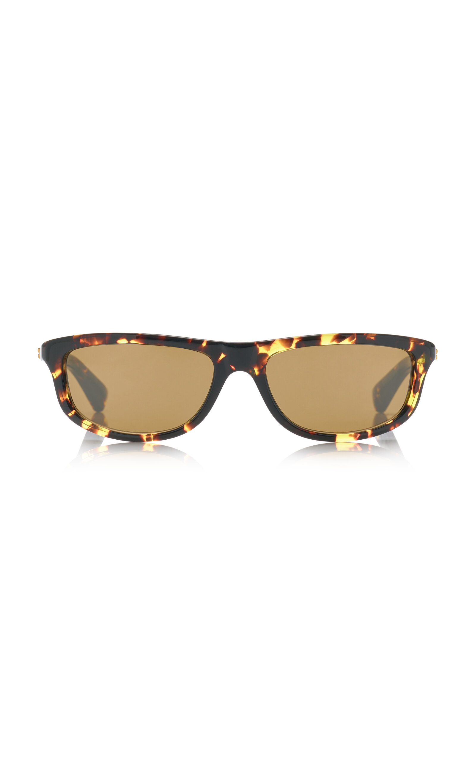 Shop Bottega Veneta Slim Square-frame Tortoiseshell Acetate Sunglasses In Brown
