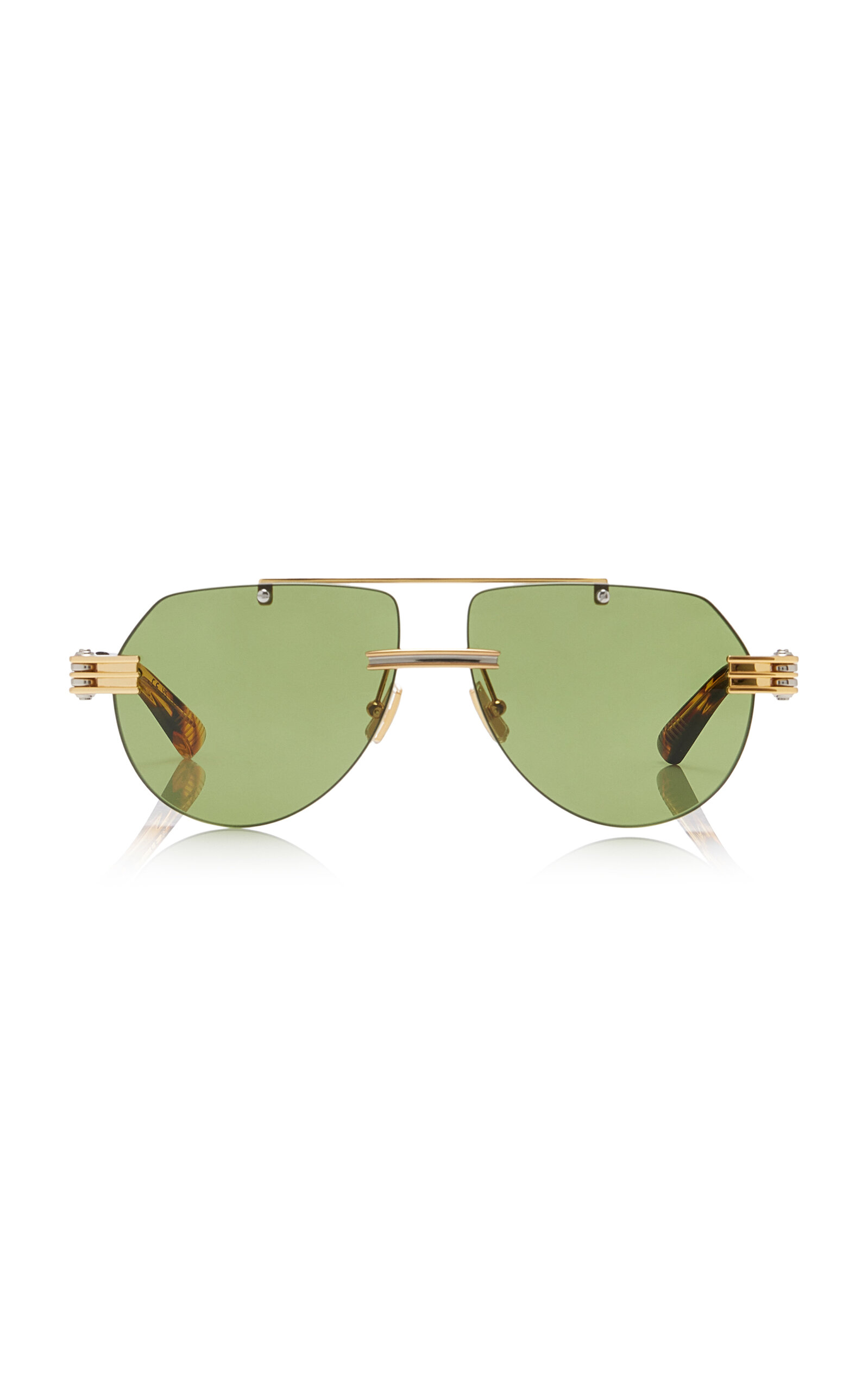 Bottega Veneta Aviator Sunglasses In Green