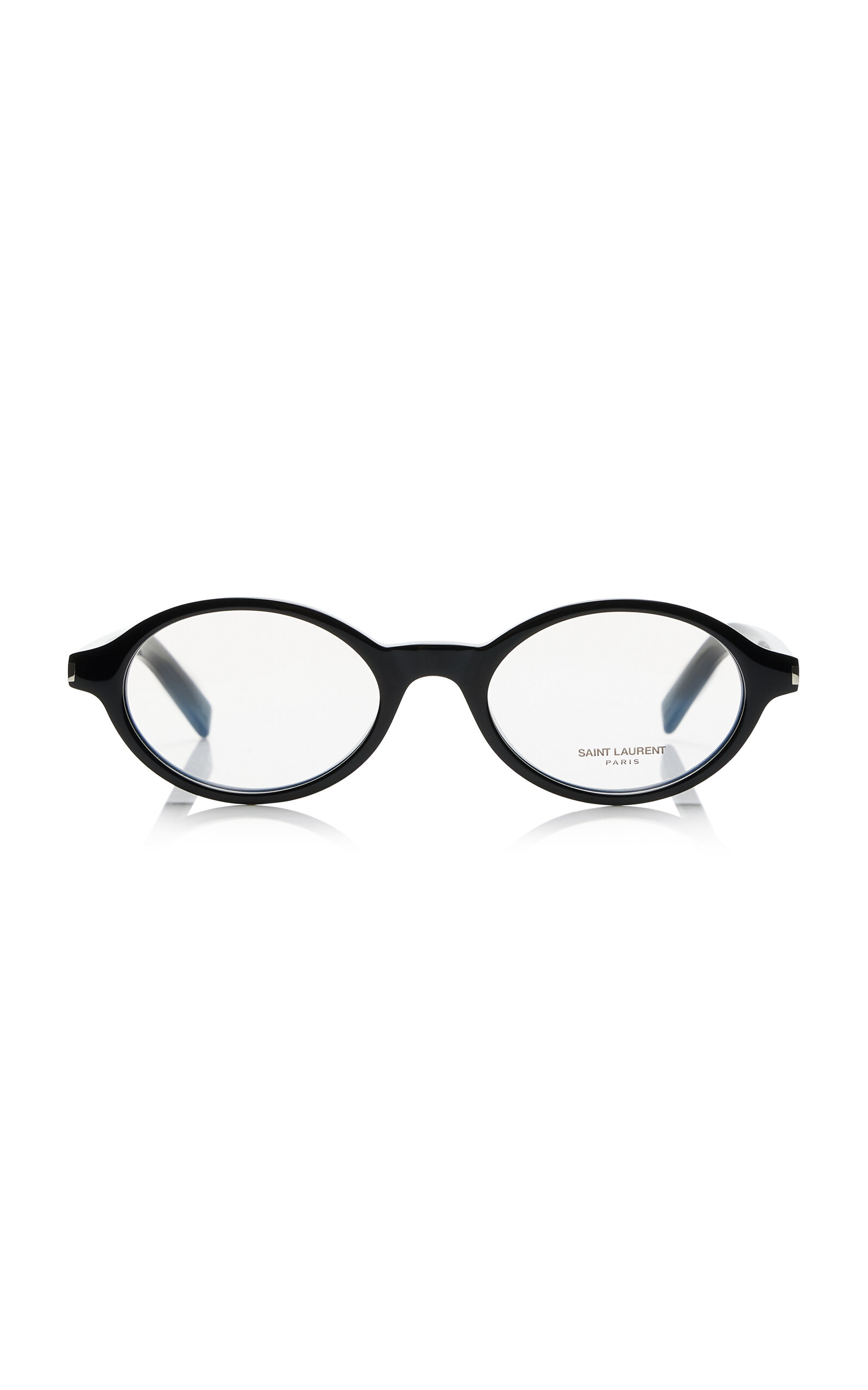 Saint Laurent Jeanne Oval-frame Acetate Glasses In Black
