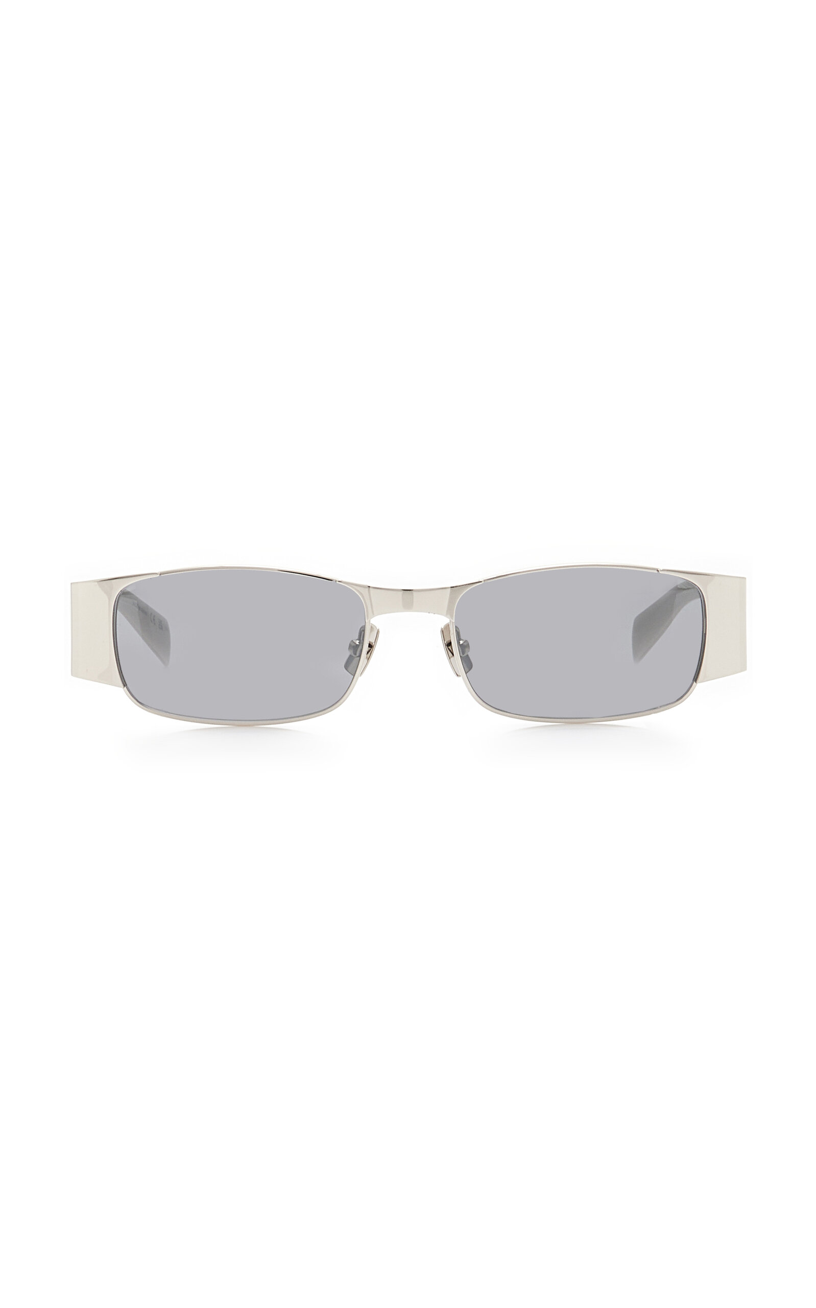 Saint Laurent Rectangle Sunglasses In Silver