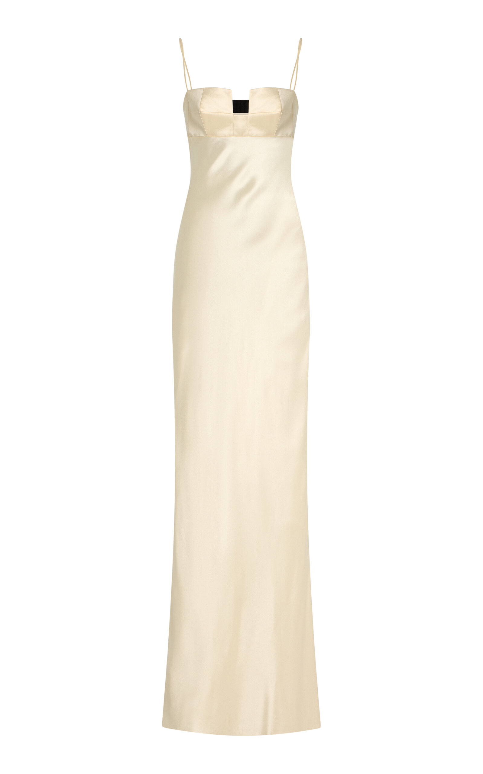 BEVZA Satin Bustier Maxi Dress - White