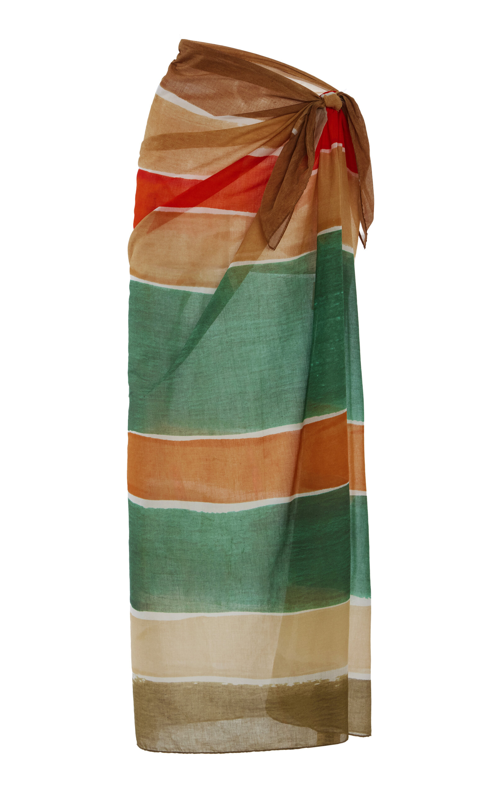 Soleil Soleil Printed Organic-cotton Square Pareo In Multi
